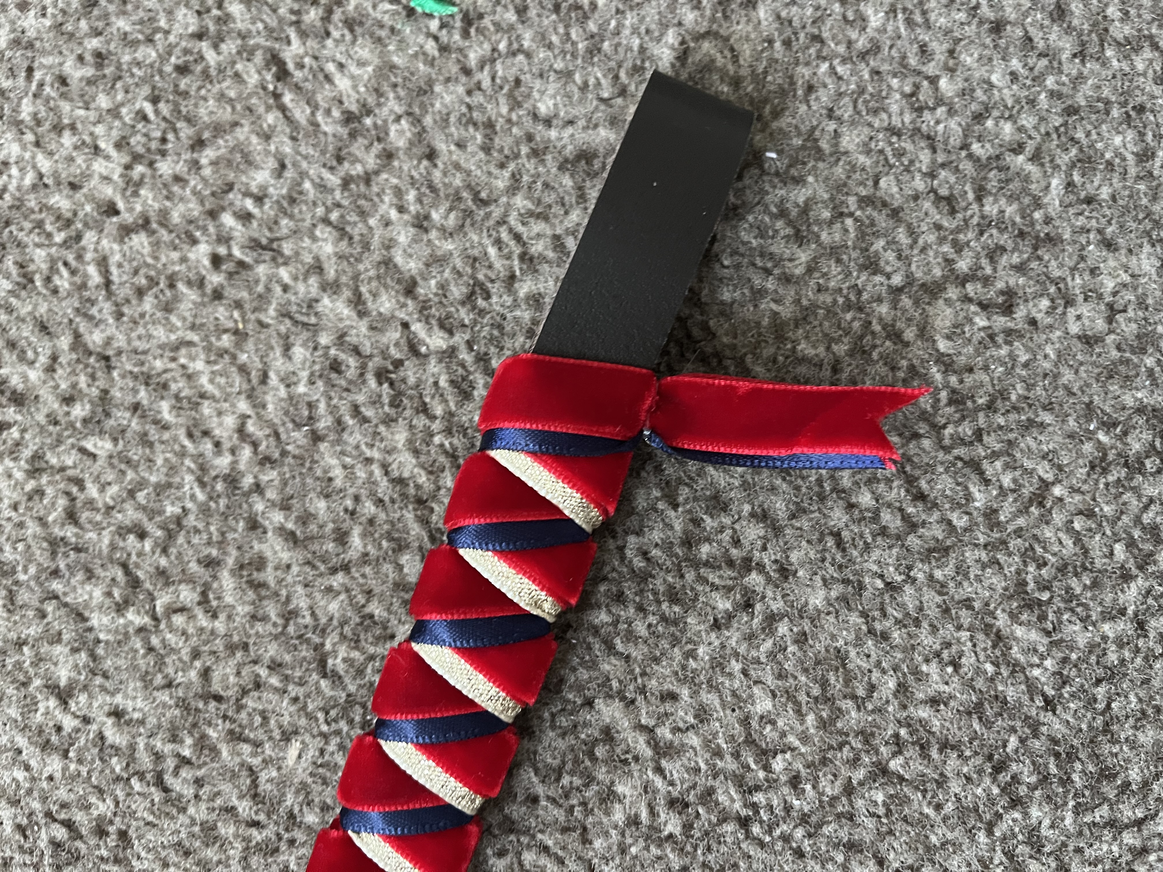 Red, Navy and Gold Sharkstooth Browband. Various sizes