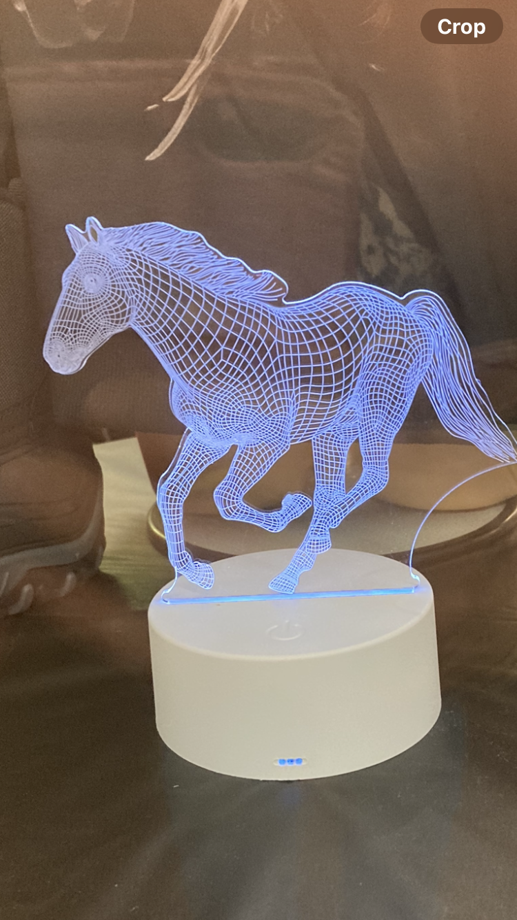 LED Galloping Horse nightlight. Brand new. Takes 3 AA batteries.