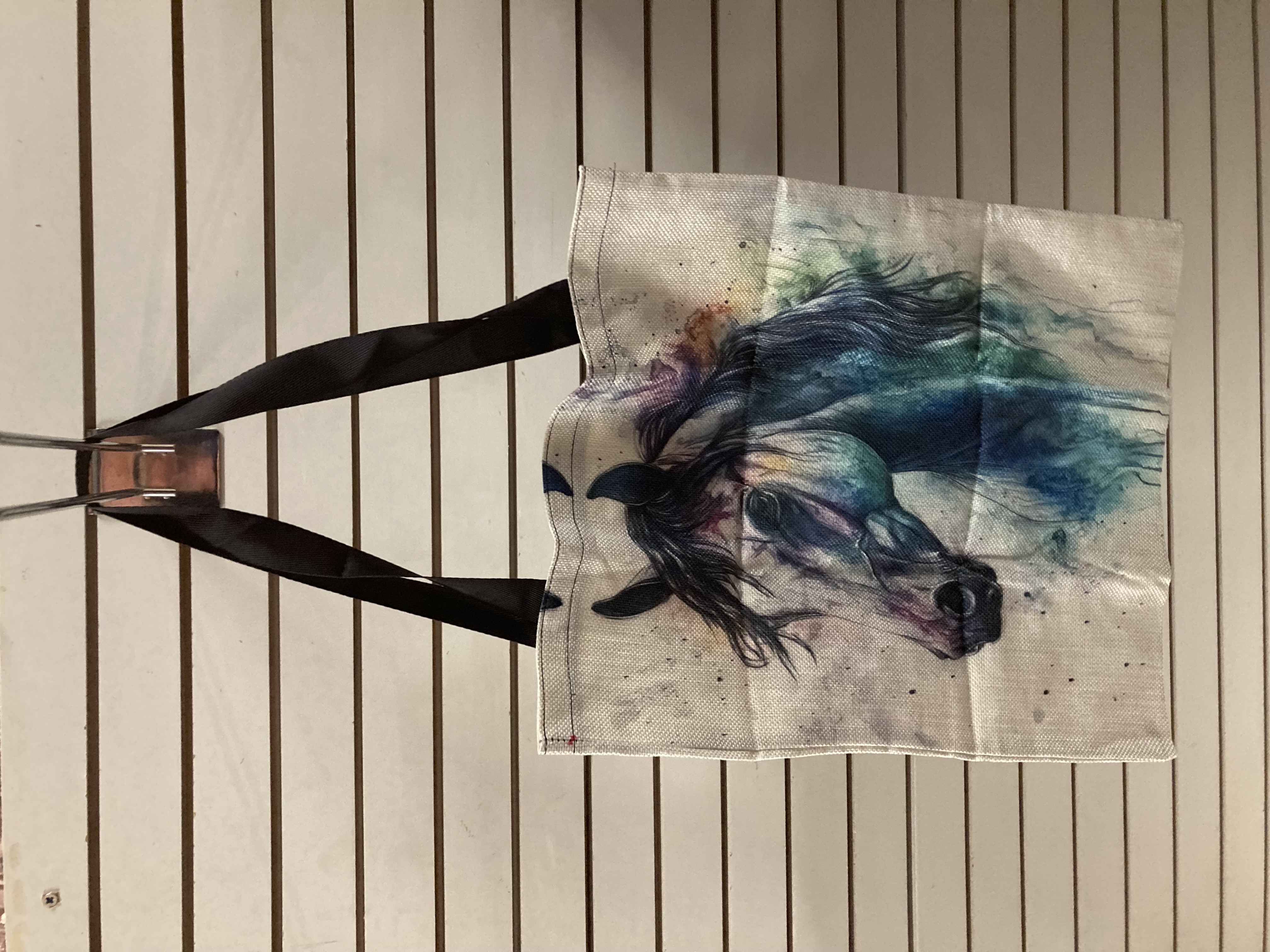 Horse design casual tote bag. 40cm x 35cm. BN.