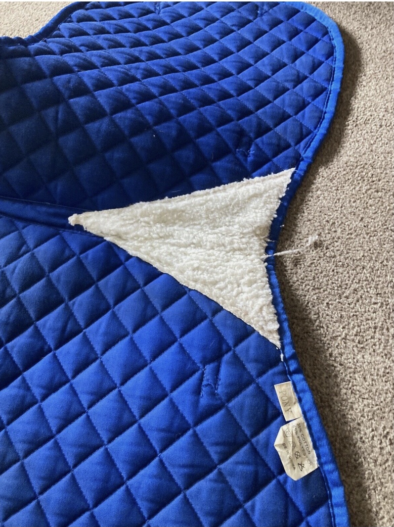 Derby House Royal Blue Pony Size Quilted numnah. Preowned