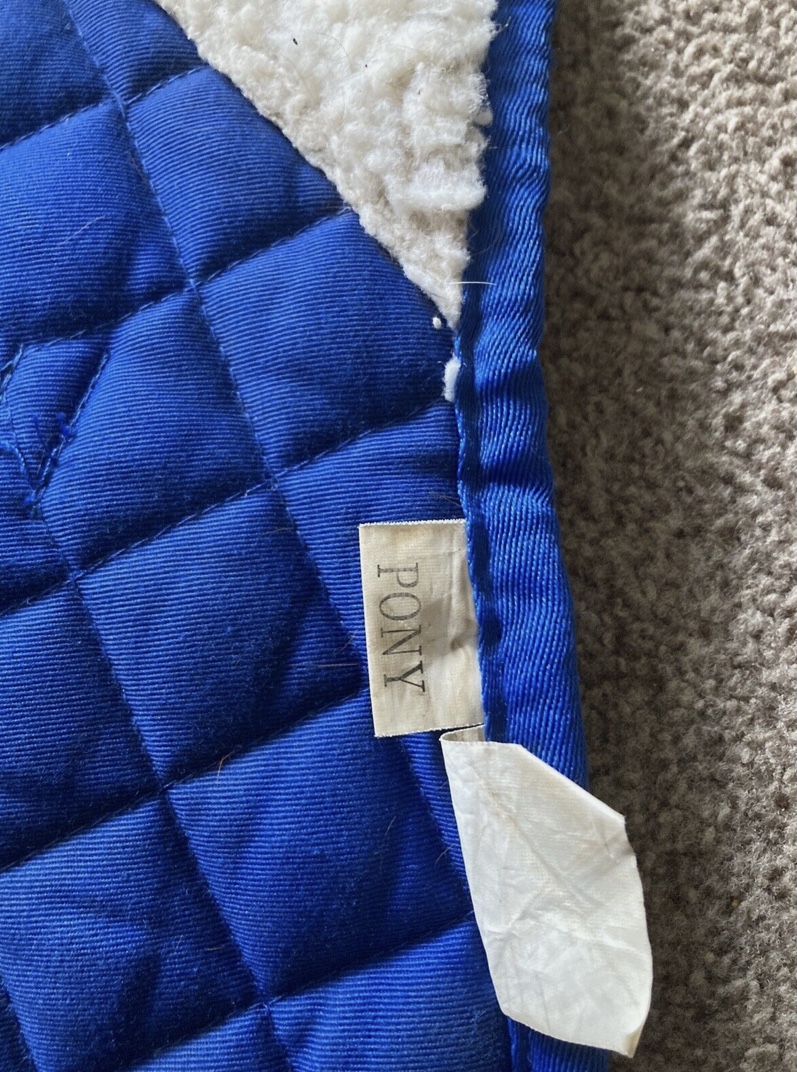 Derby House Royal Blue Pony Size Quilted numnah. Preowned