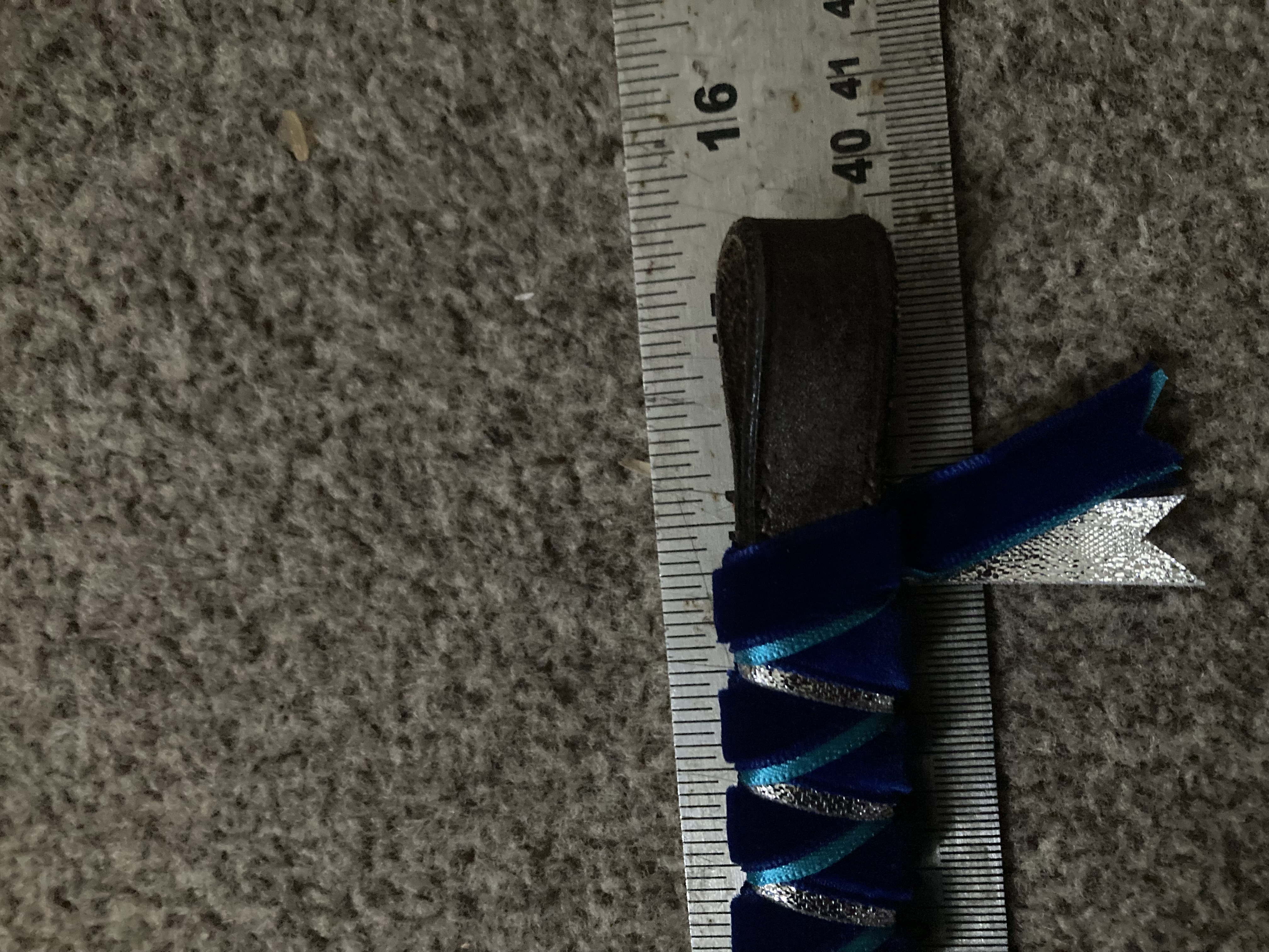 Navy velvet, Teal Satin and Silver Ribbon Browband. Cob size. Brown leather. Brand new.