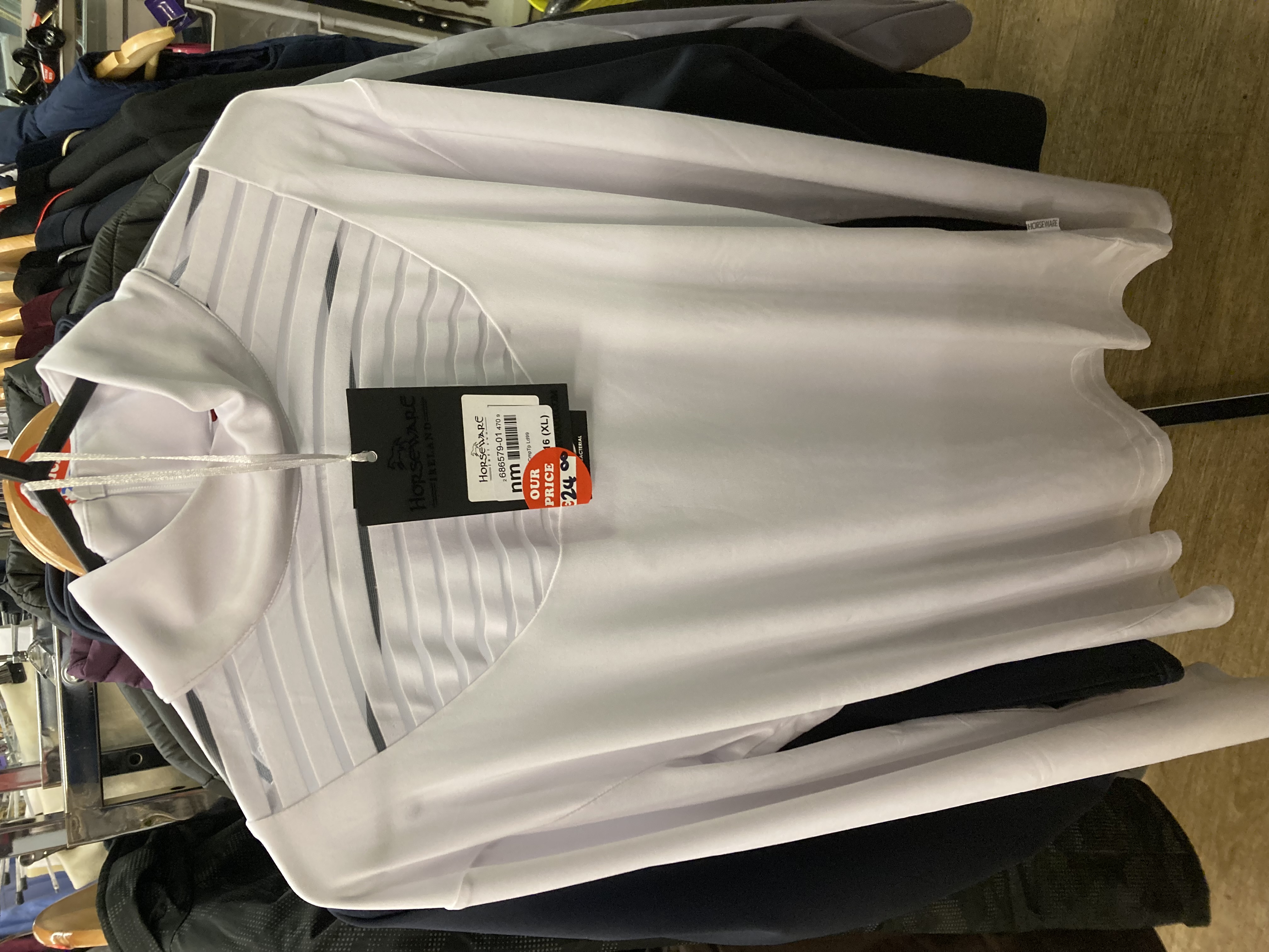 Horseware competition/Showing top. White. 14 or 16 brand-new with tags.