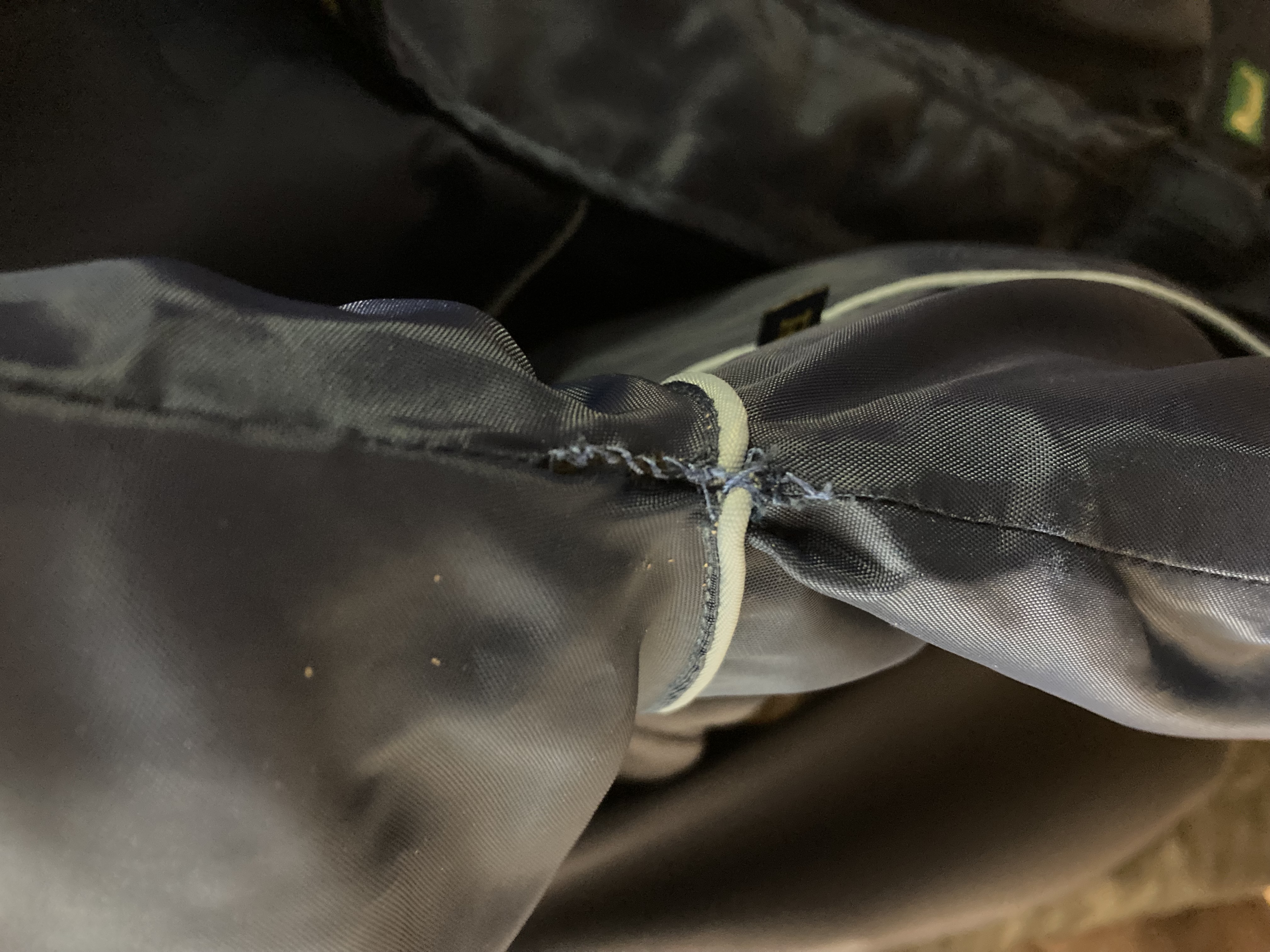 Rhinegold outdoor coat. 32”. Navy. Preowned.