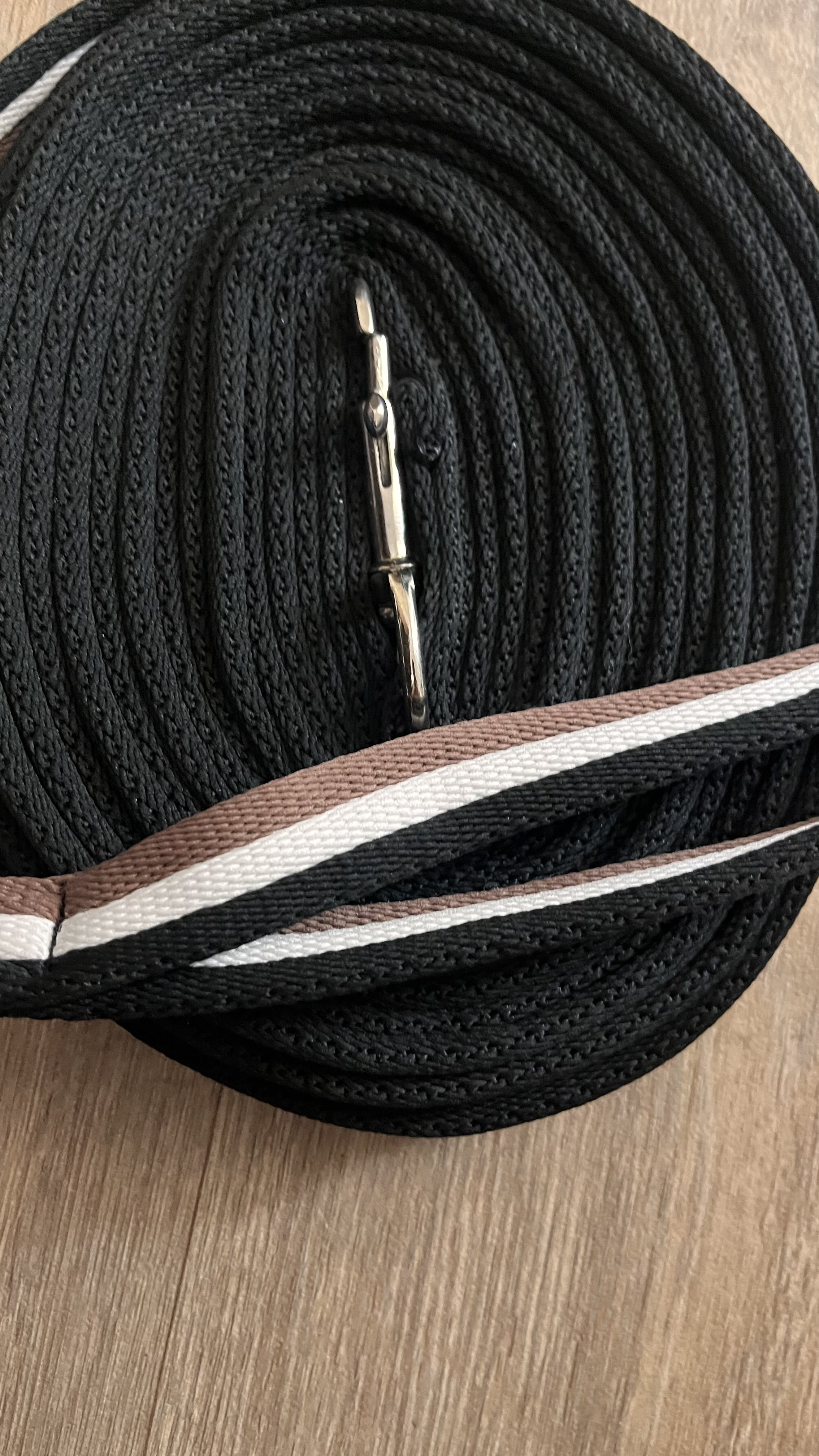 *m Cushion web lunge line with trigger clip.. Various colours