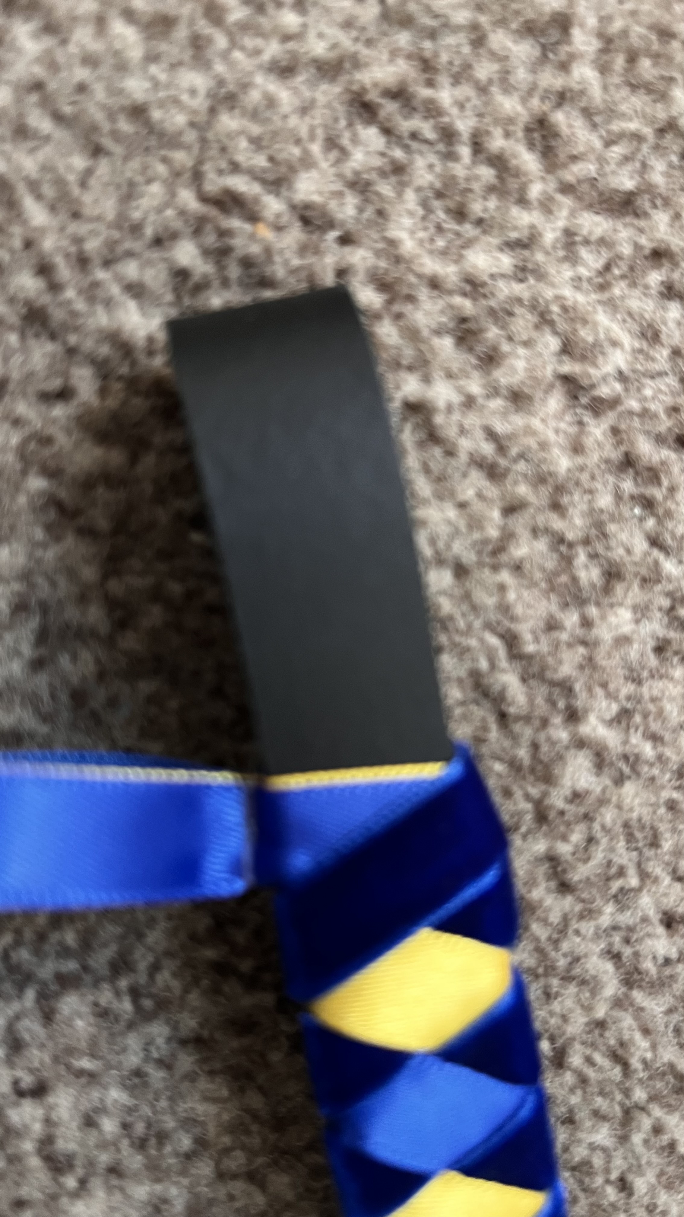 Royal Blue and Lemon Velvet and Satin Ribbon Browband 16” Black Leather.