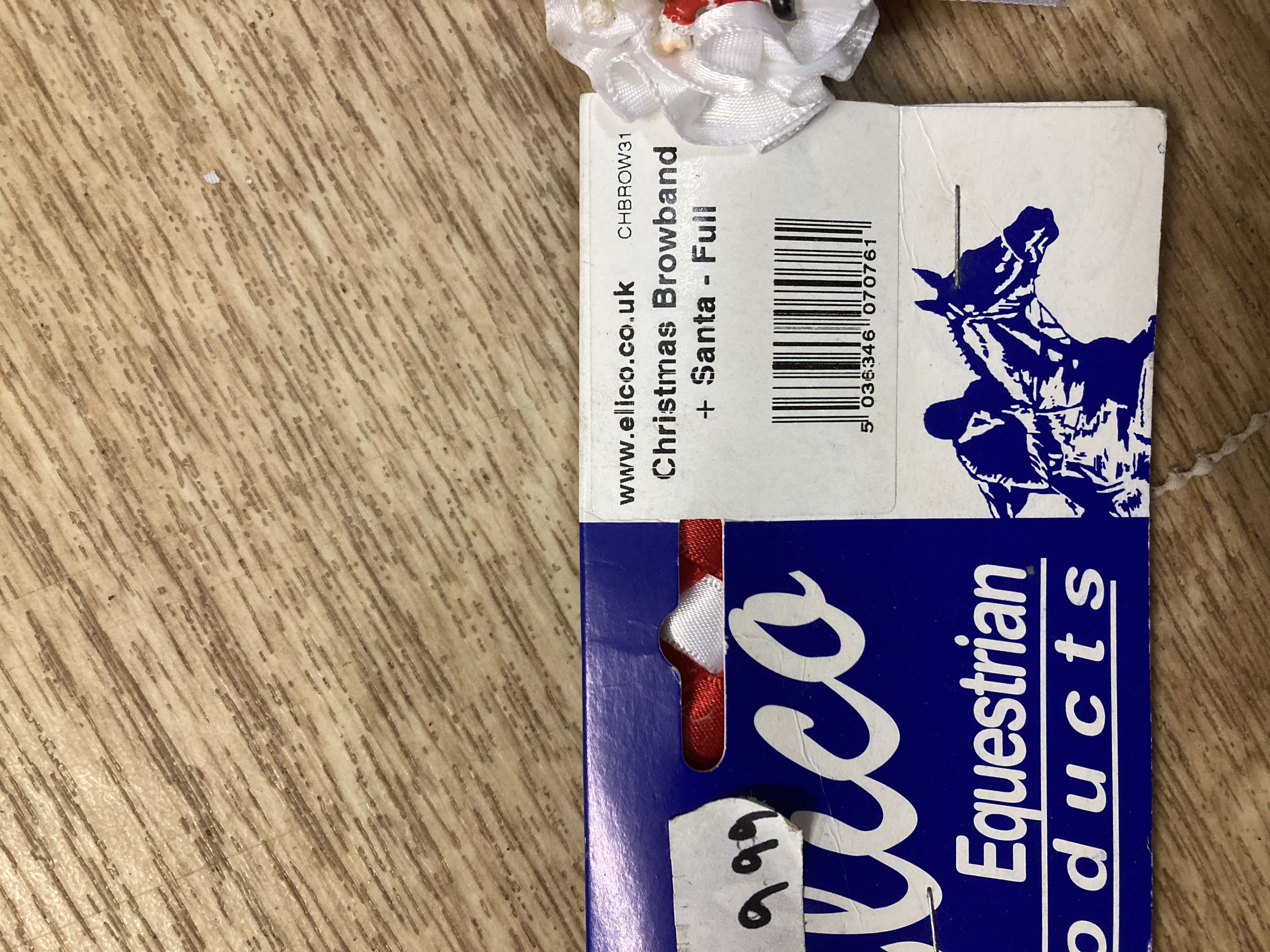 Elico Christmas santa browband. BNWT. Cob size. Brown leather