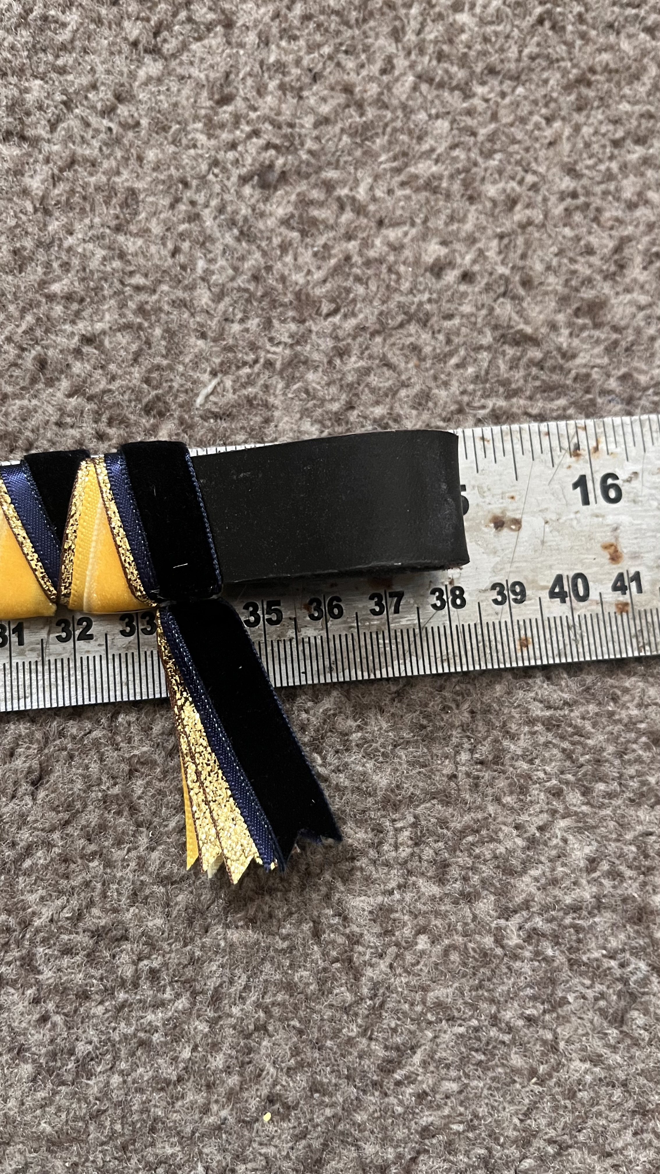 Browband heaven yellow/gold/navy 15” brown leather sharkstooth browband.
