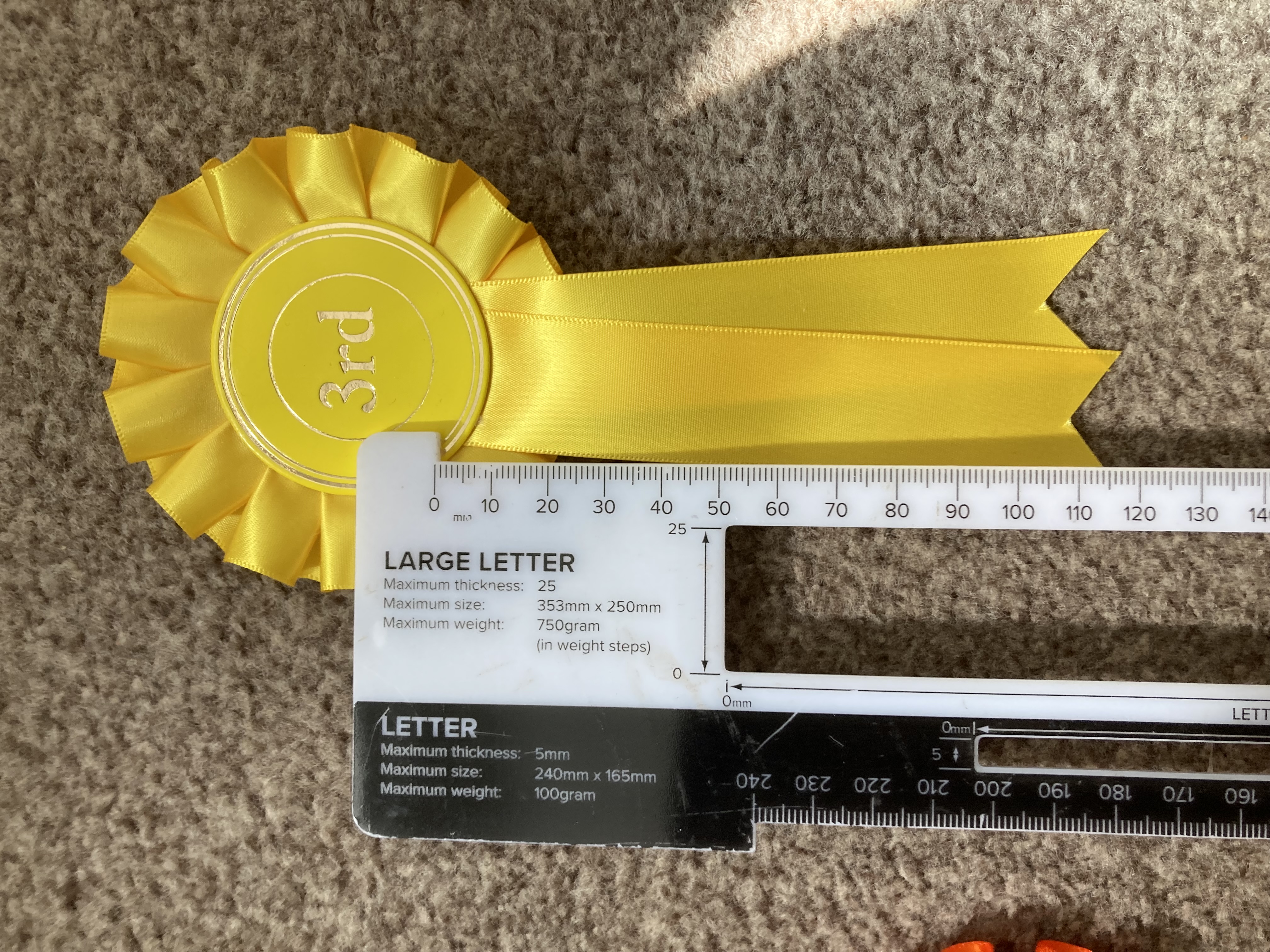 1st to 5th one tier rosettes. 50mm centres.