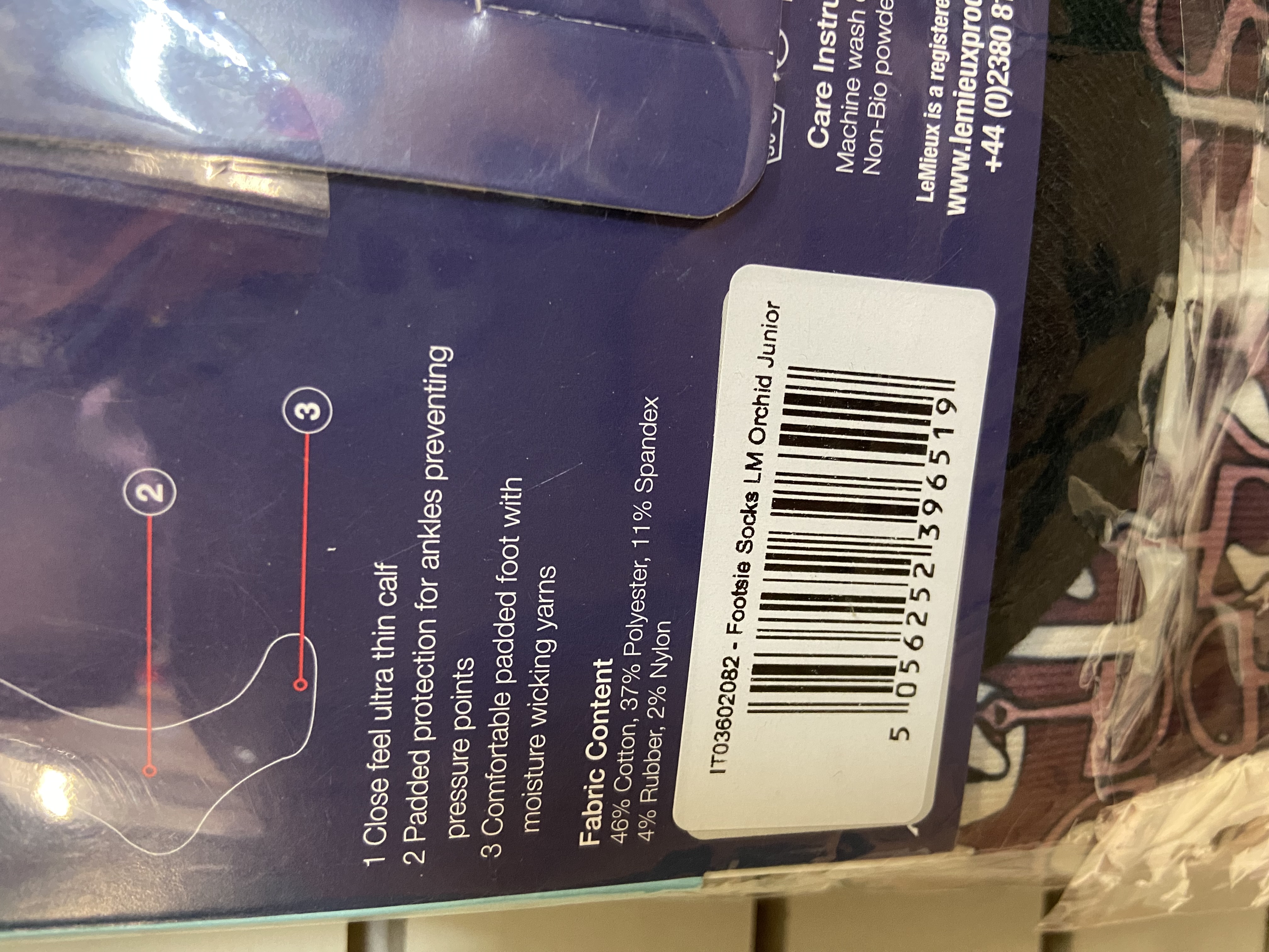 LeMieux Footsie Socks LM Orchid Junior. BNWT