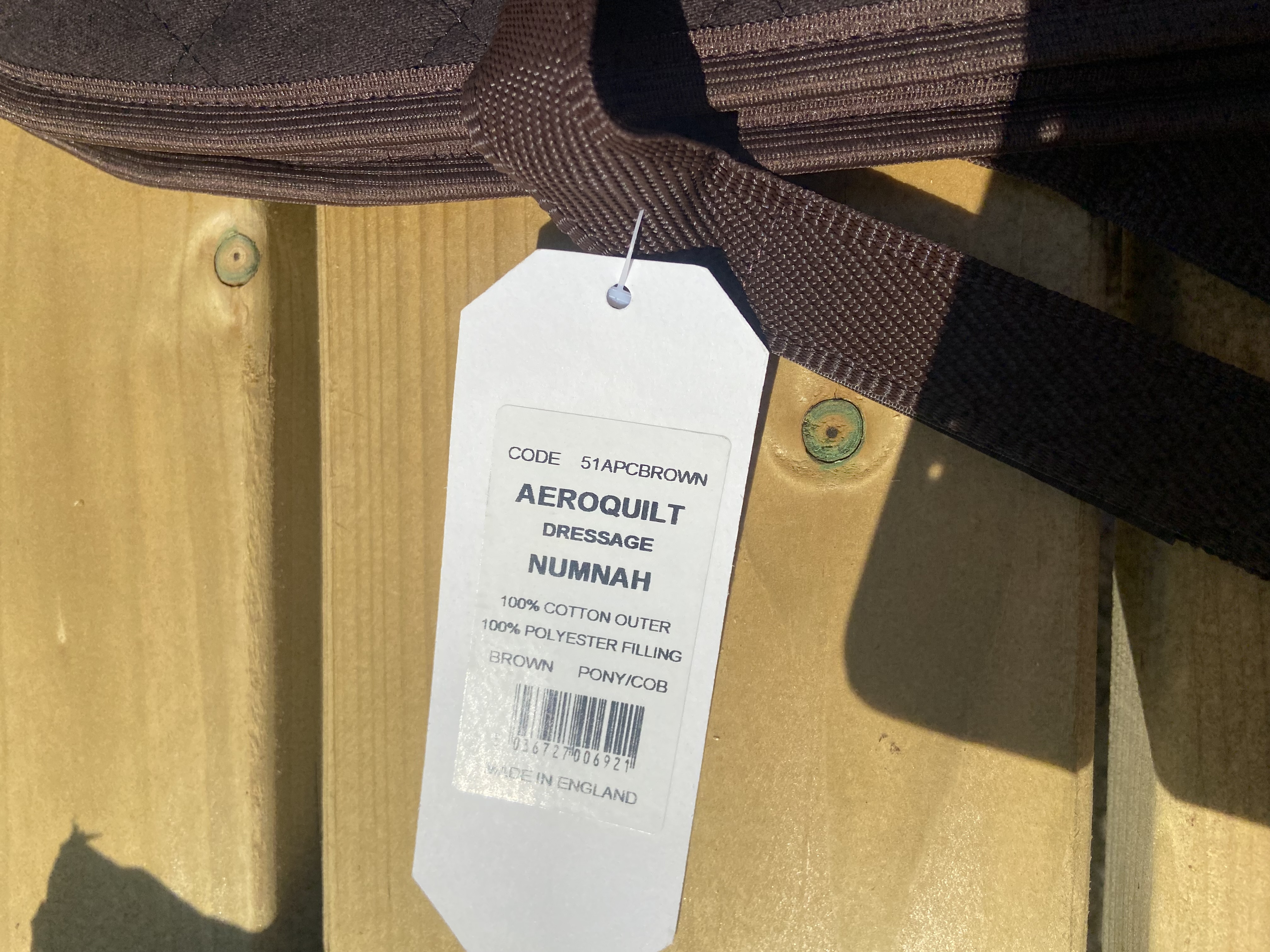 Aerborn Brown Quilted Dressage numnah BNWT. Pony/cob size 19” across spine