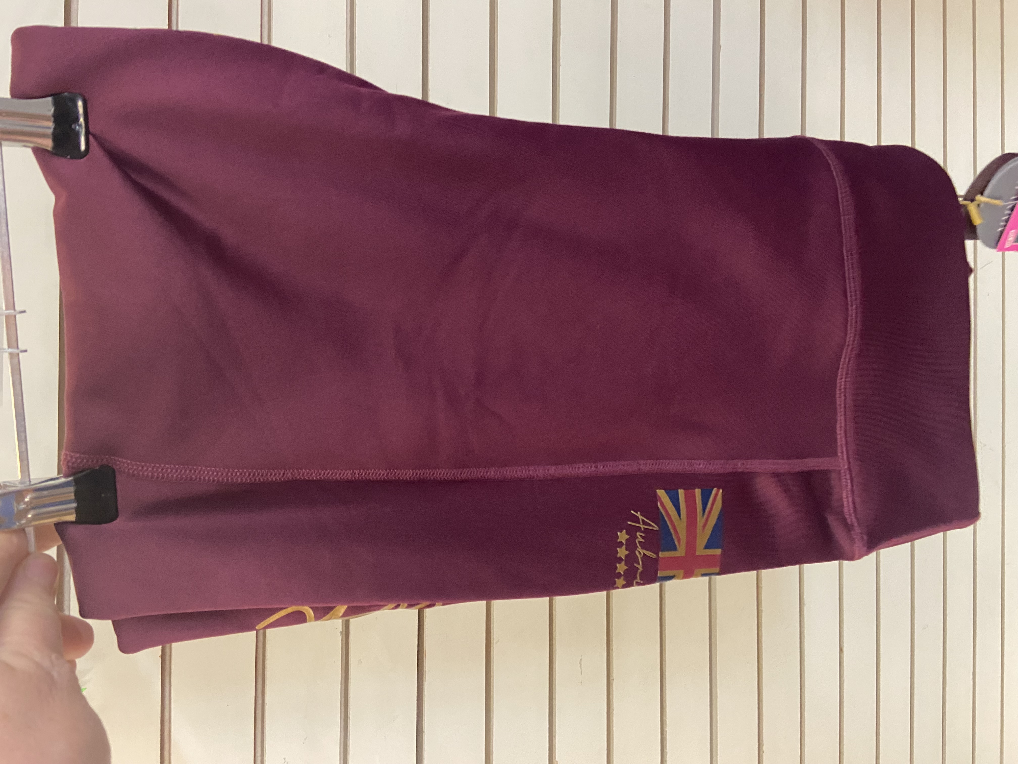Shires Aubrion fleece lined riding tights in mulberry. Size 16. BNWT. RRP 59.99