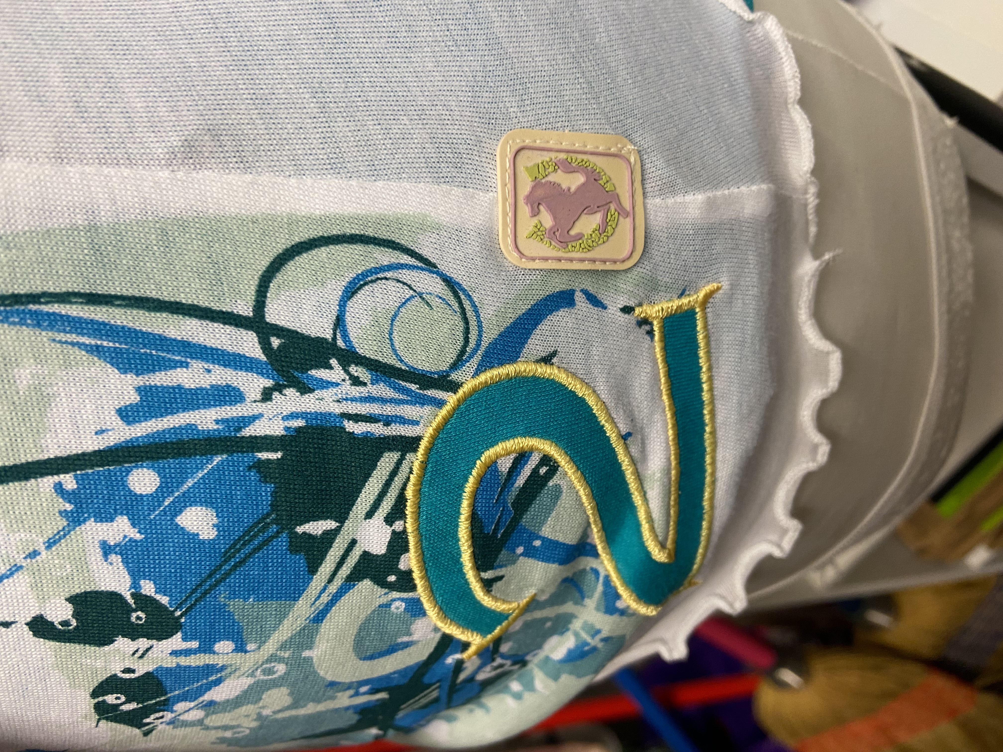 Hac-Tac ladies layered white and turquoise top. Size 8. BNWT. RRP £24