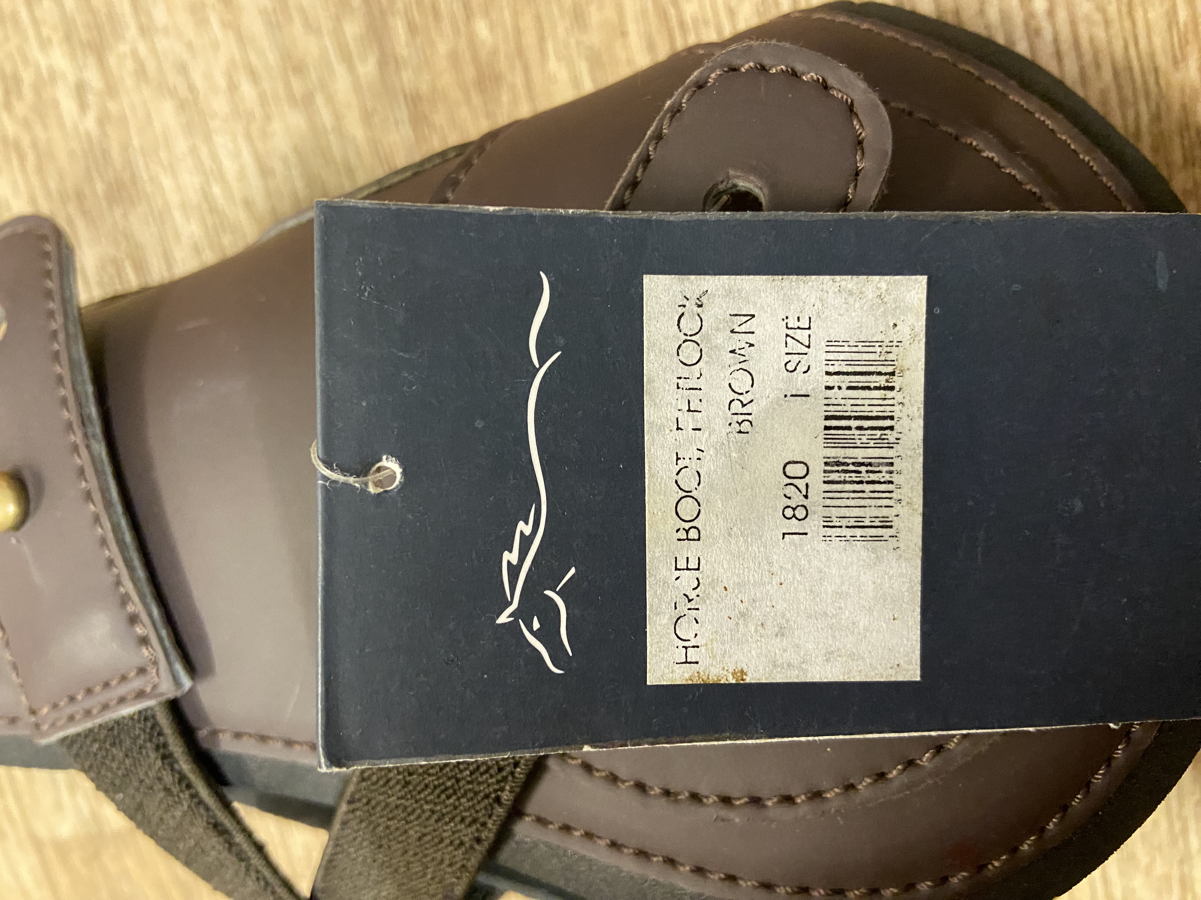 Shires Brown fetlock boots with elasticated straps. Full size. BNWT