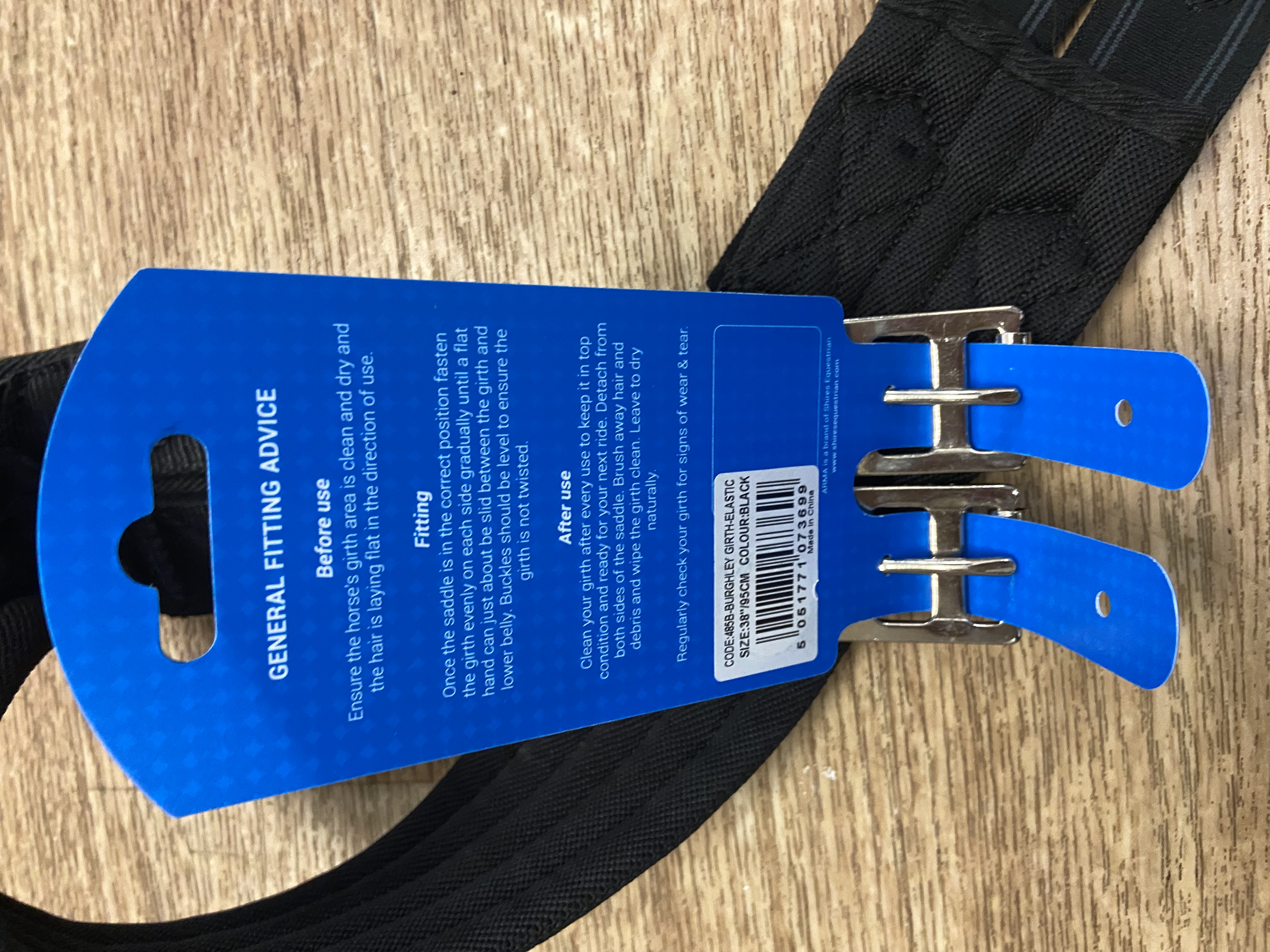 Shires Arma Burghley Elasticated Girth. Black. 38”/95cm