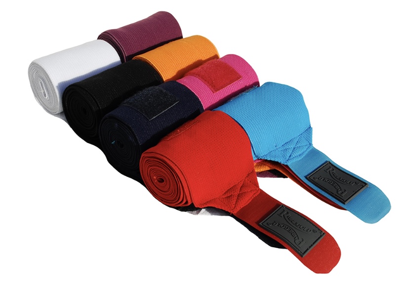 Rhinegold Turquoise Elasticated Bandages. One size. Bn