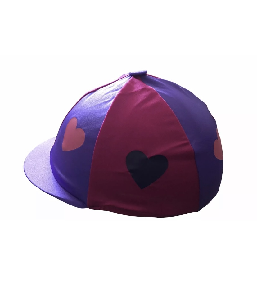 Capz Purple And cerise Heart Hat Silk. One Size. BNWOT