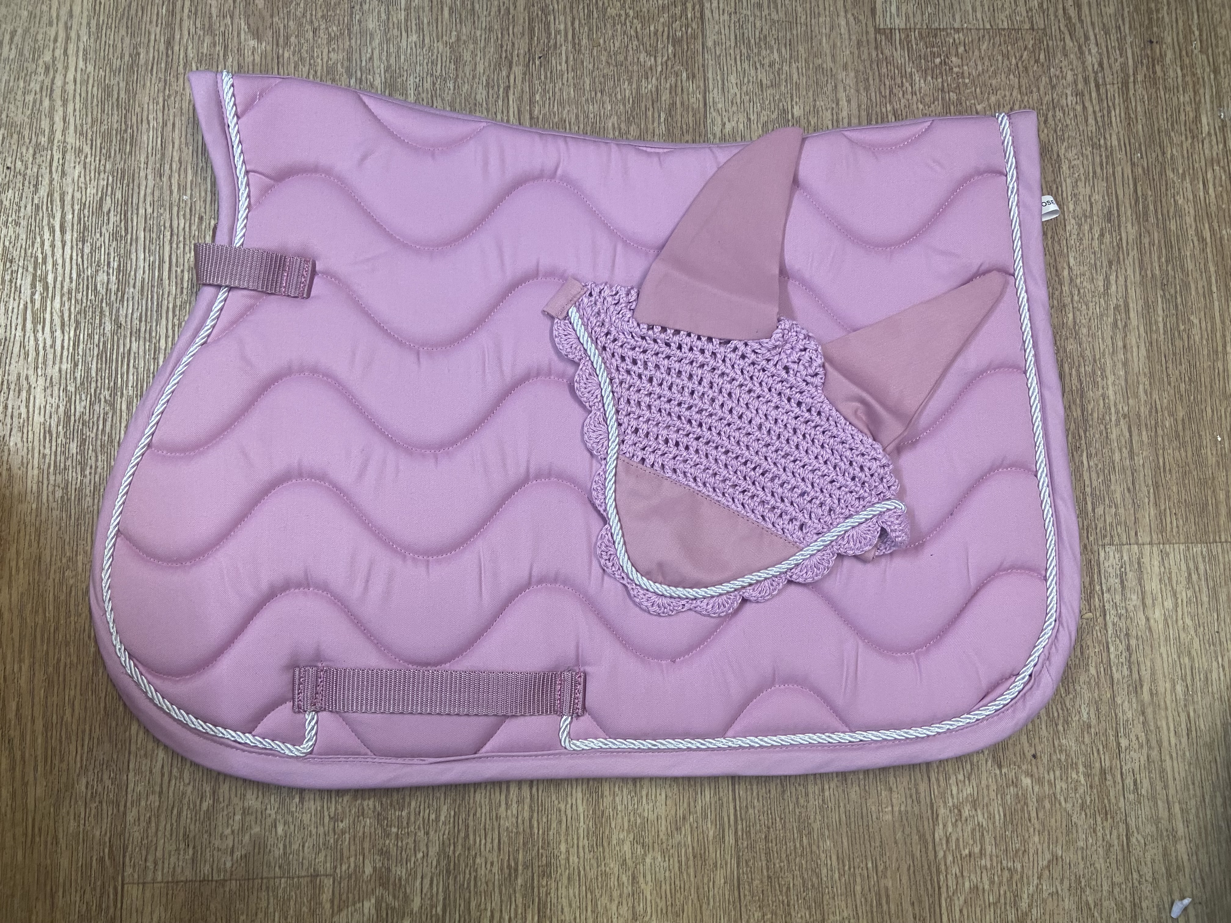 Sheldon saddlepad and ears set. Pony size. Pink or purple. BNIB