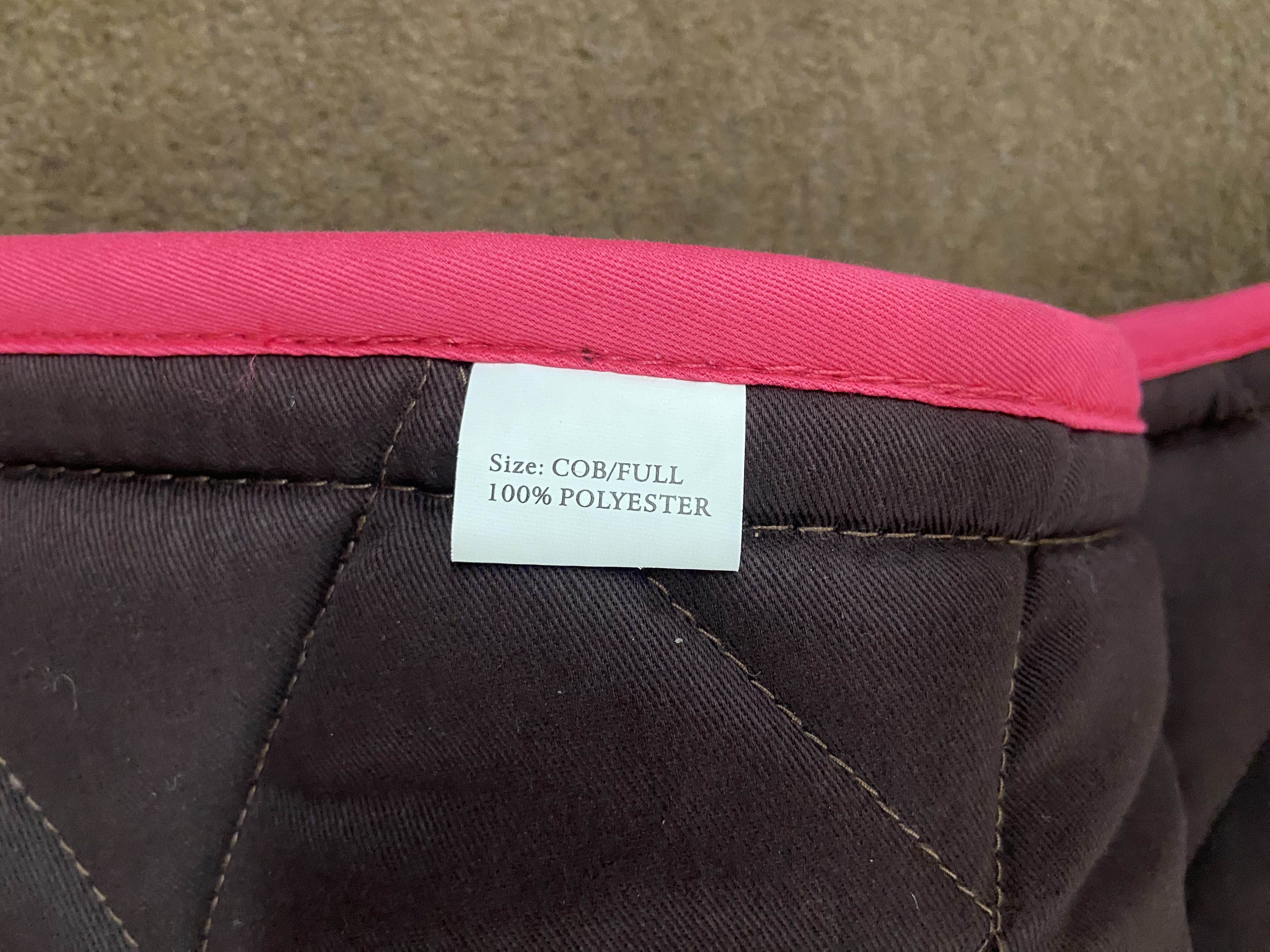 Hy Sport quilted saddlepad in brown. BNWT