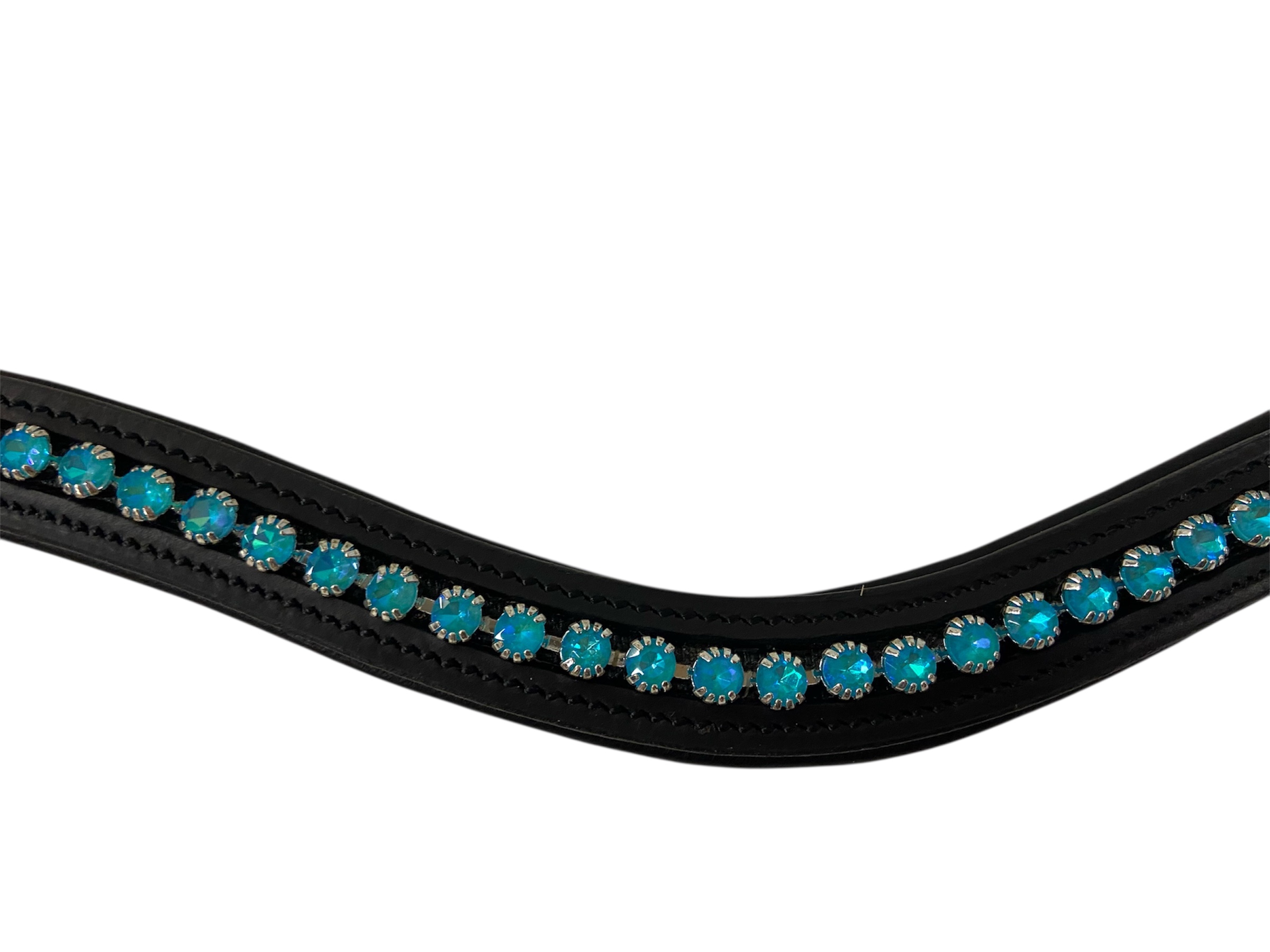 Signature wave turquoise browband. Black. Full. BNWT