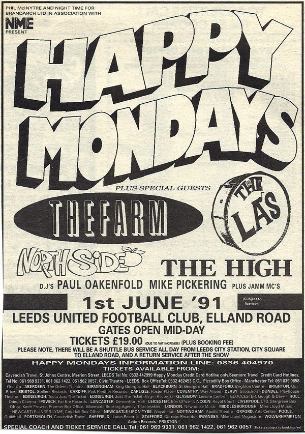 HAPPY MONDAYS GIG POSTER