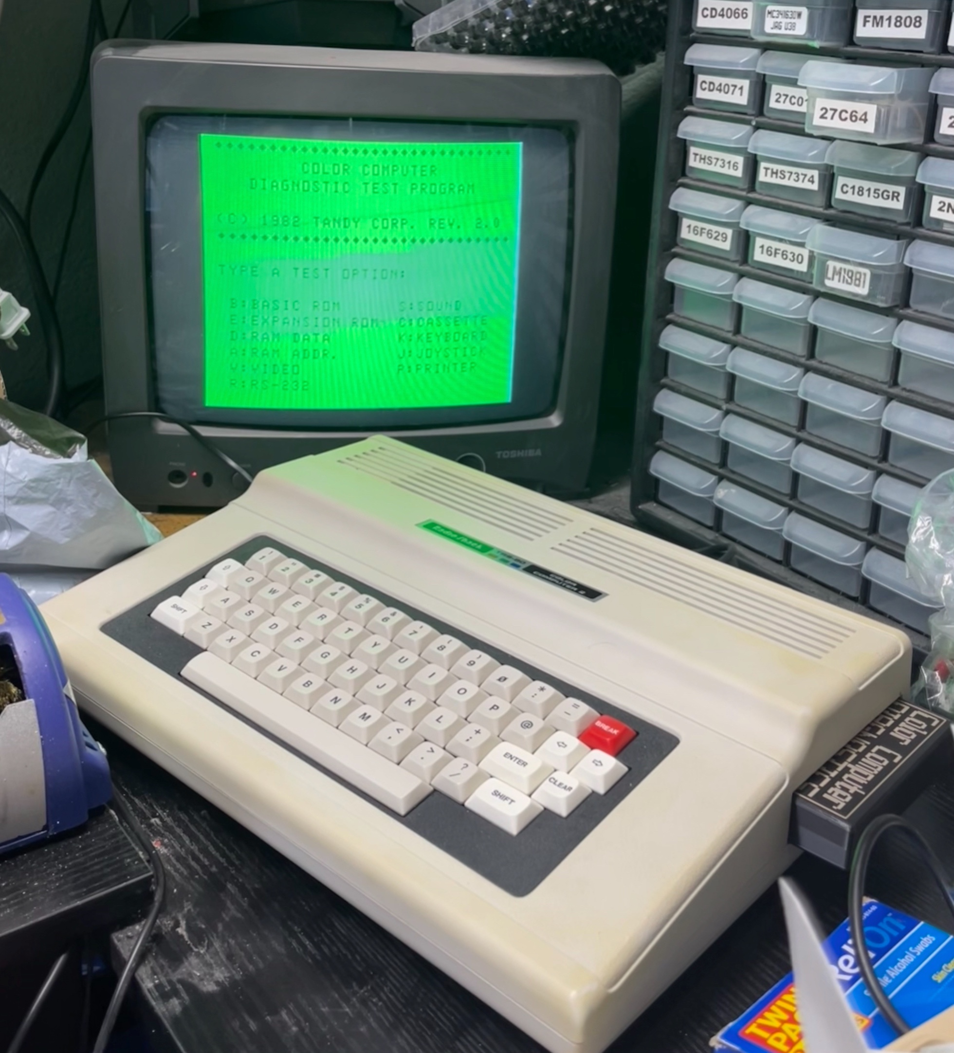 Tandy Color Computer Diagnostics 2.0 Cartridge Coco 1 2 3 Diags 26-3019 ...