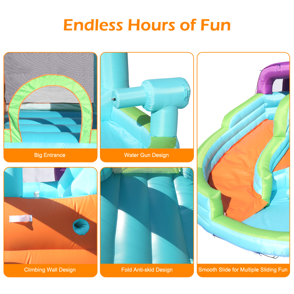 New Inflatable Bounce House, Slide Bouncer with Pool Area ,Climbing Wall, Large Jumping Area