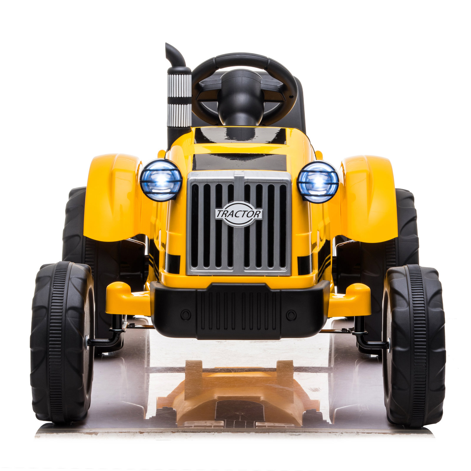 Toy Tractor with Trailer,3-Gear-Shift Ground Loader Ride On with LED Lights