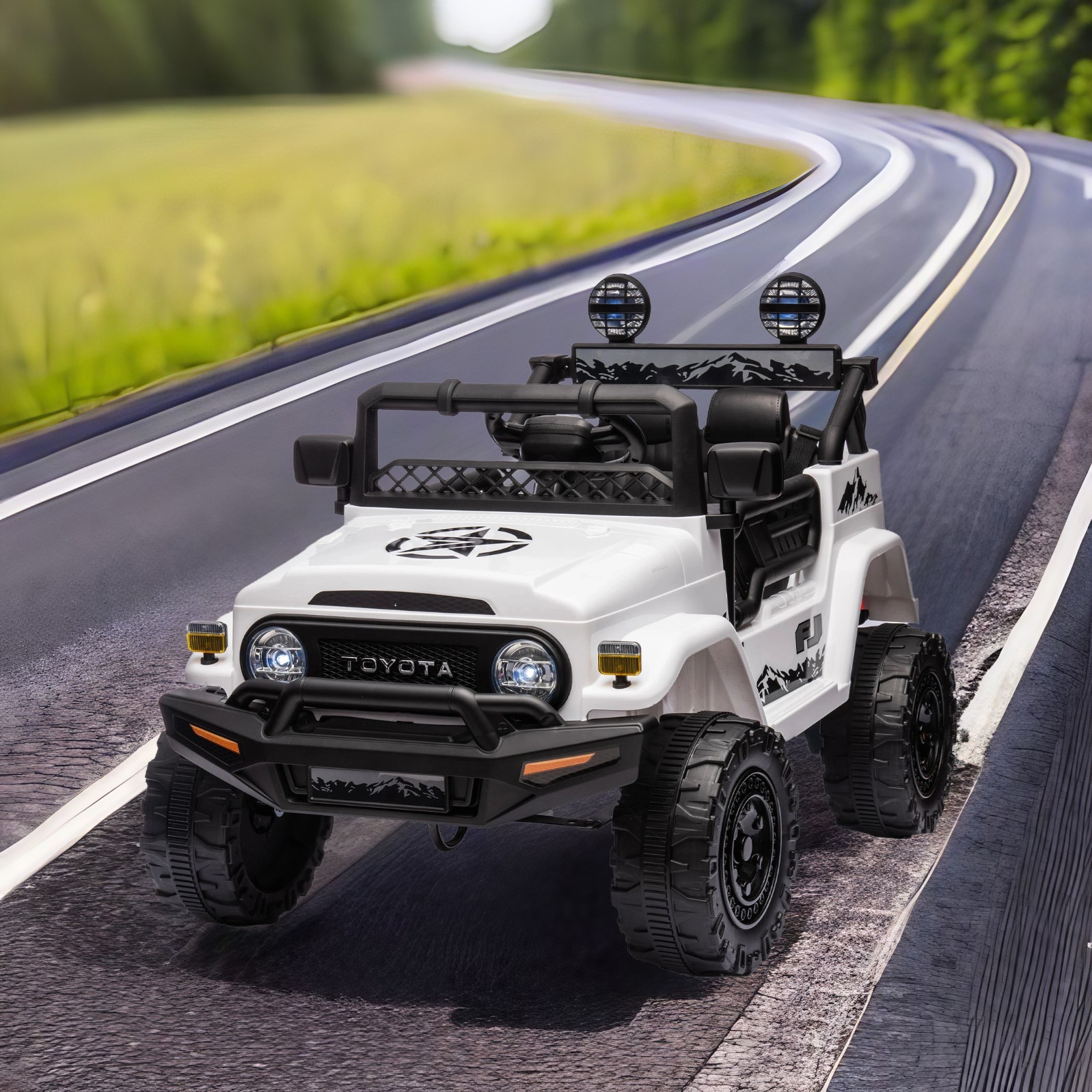 Licensed TOYOTA FJ Cruiser,12V Kids ride on car 2.4G W/Parents Remote Control,electric car for kids,