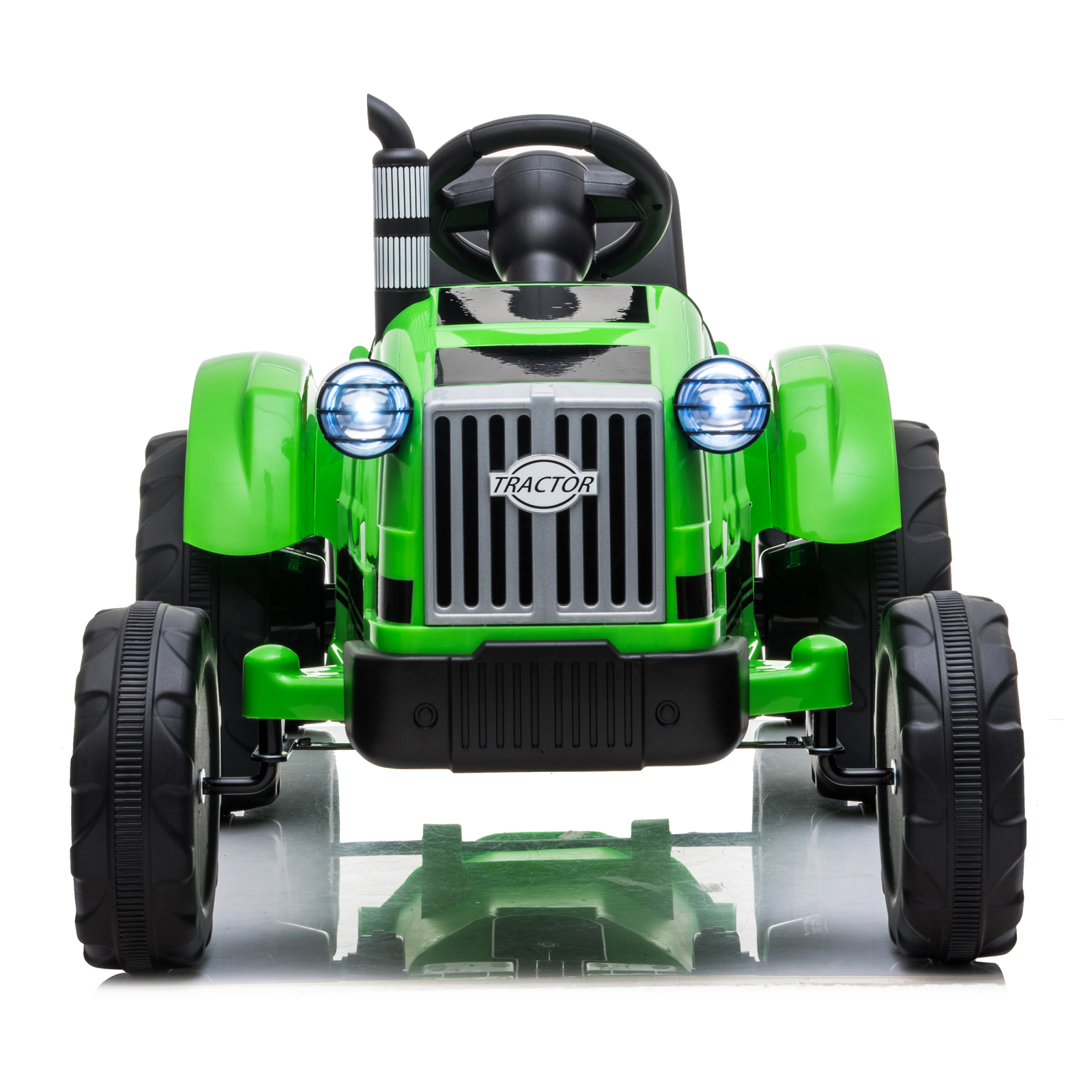 Toy Tractor with Trailer,3-Gear-Shift Ground Loader Ride On with LED Lights