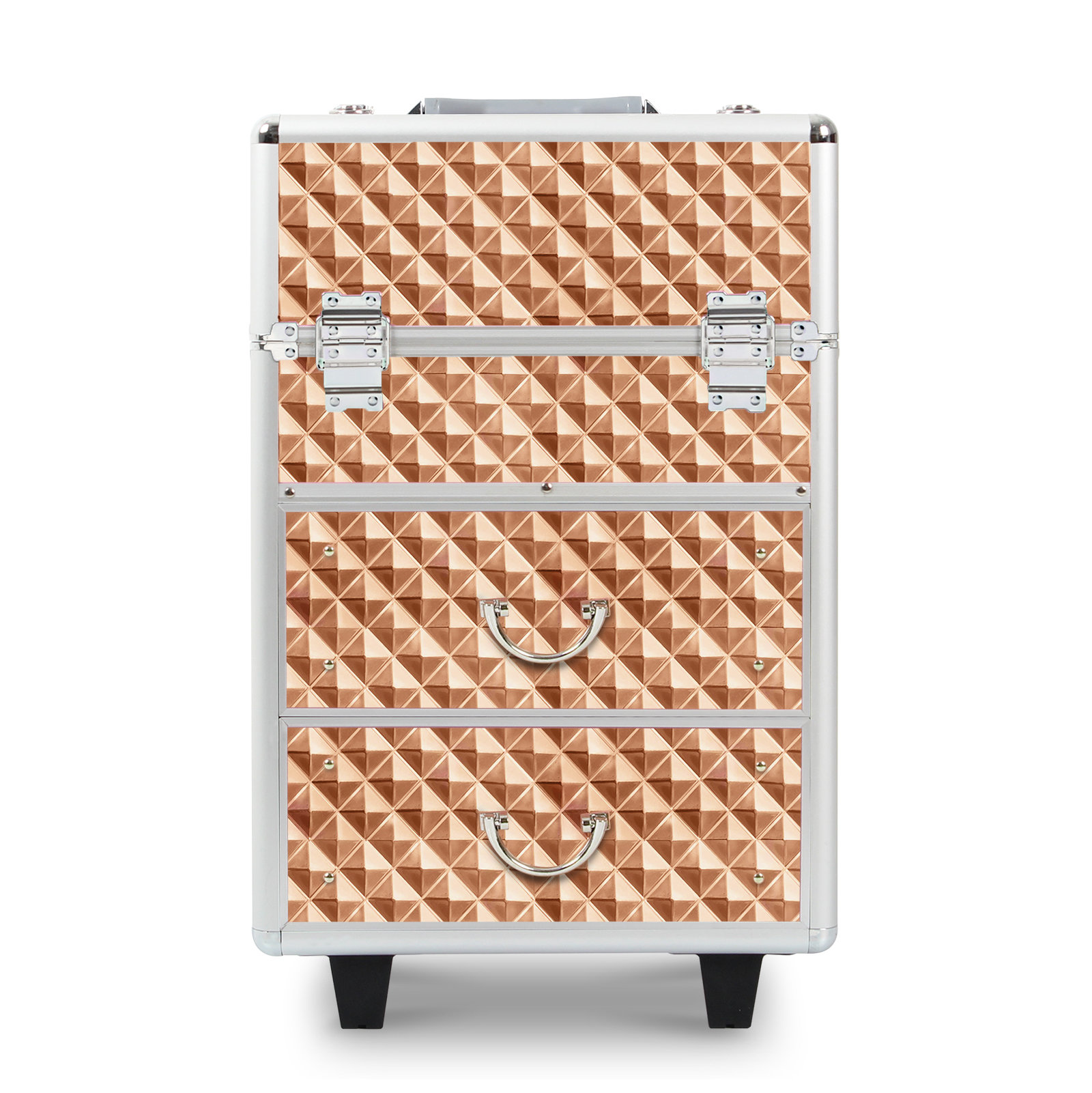 Rolling Makeup Case with Drawers, Makeup Trolley Case With Wheels Makeup Travel Case Organizer