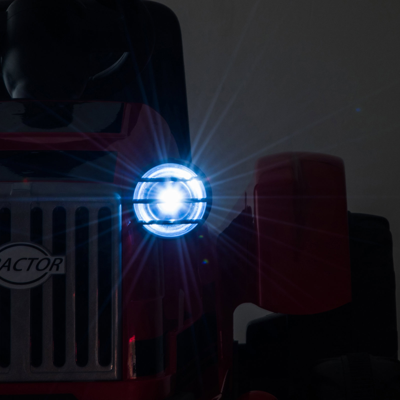 Toy Tractor with Trailer,3-Gear-Shift Ground Loader Ride On with LED Lights