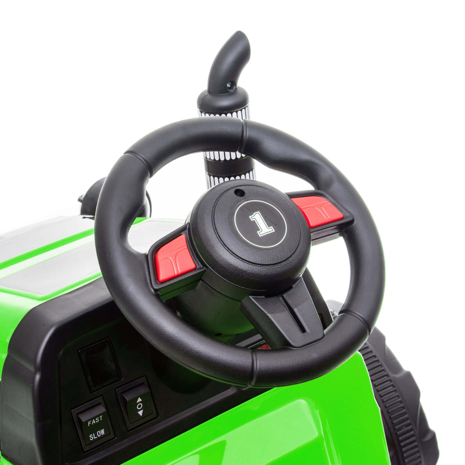 Toy Tractor with Trailer,3-Gear-Shift Ground Loader Ride On with LED Lights