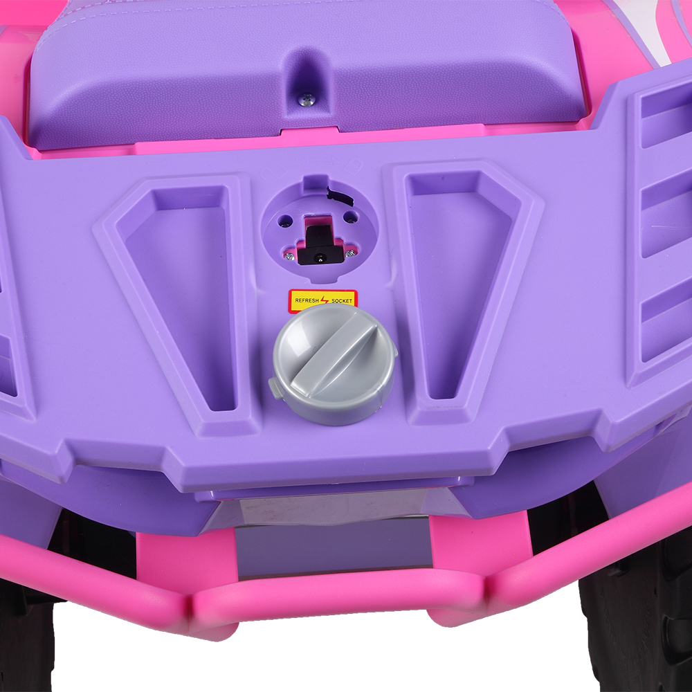 LEADZM LZ-9955 ALL Terrain Vehicle Dual Drive Battery 12V7AH*1 without Remote Control with Slow Start Pink & purple