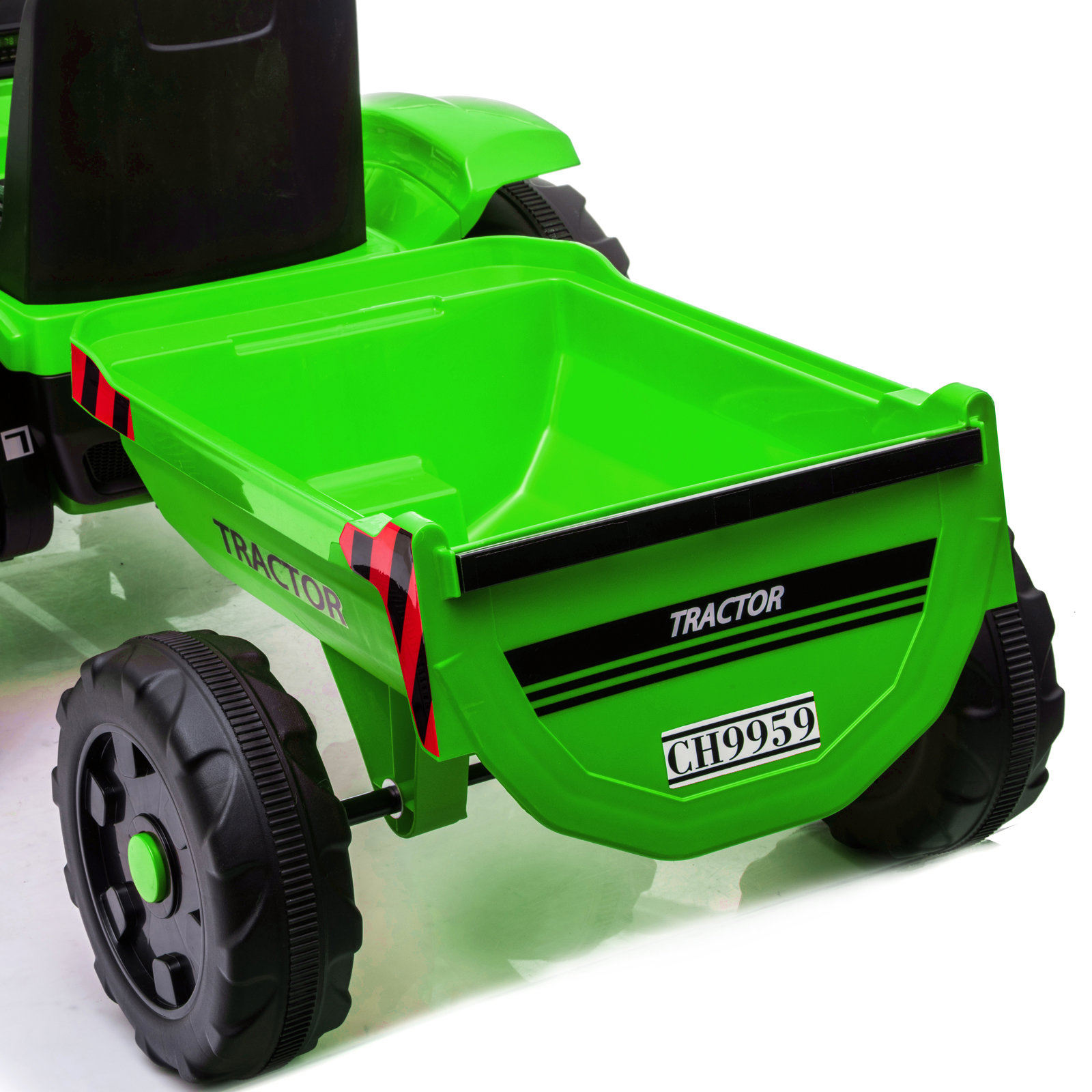 Toy Tractor with Trailer,3-Gear-Shift Ground Loader Ride On with LED Lights