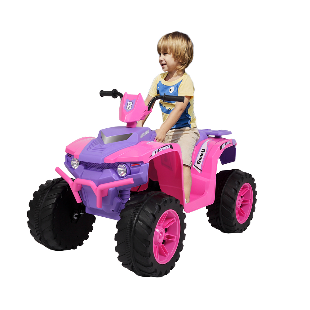 LEADZM LZ-9955 ALL Terrain Vehicle Dual Drive Battery 12V7AH*1 without Remote Control with Slow Start Pink & purple