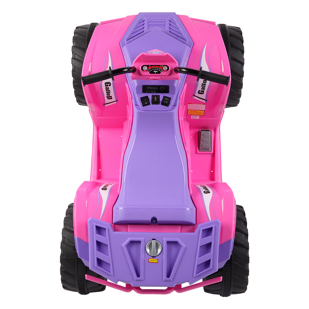LEADZM LZ-9955 ALL Terrain Vehicle Dual Drive Battery 12V7AH*1 without Remote Control with Slow Start Pink & purple