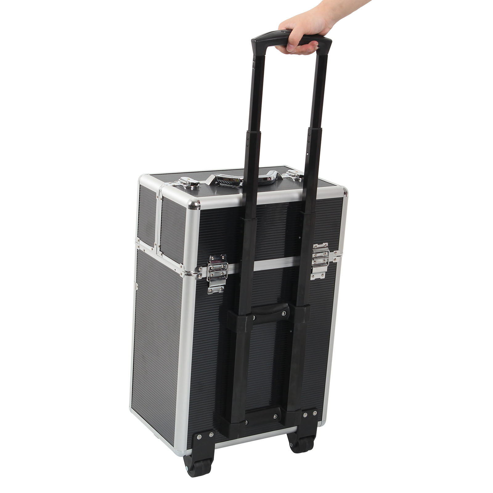 Rolling Makeup Case with Drawers, Makeup Trolley Case With Wheels Makeup Travel Case Organizer