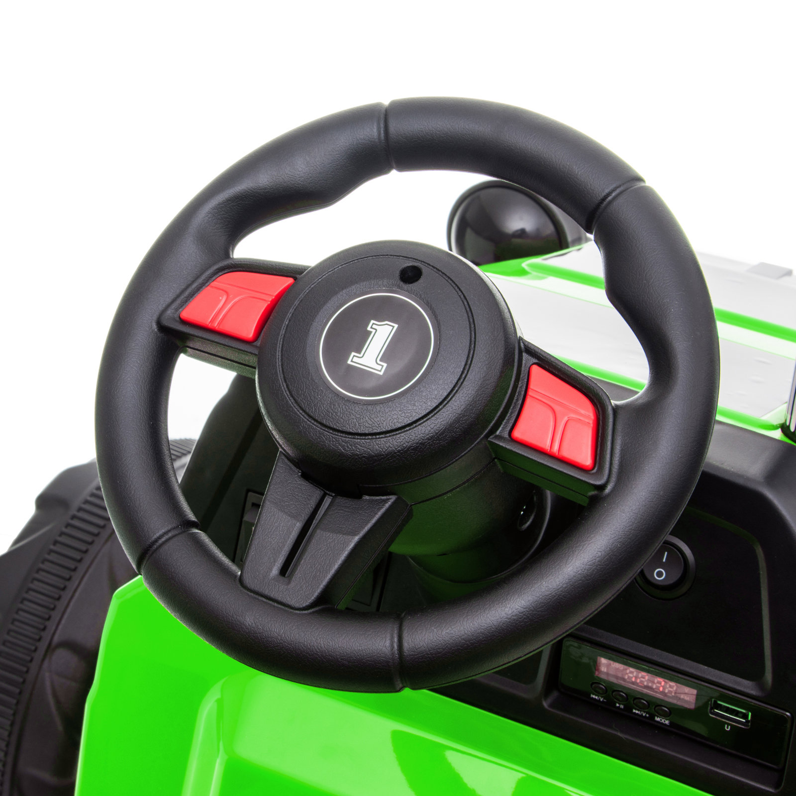 Toy Tractor with Trailer,3-Gear-Shift Ground Loader Ride On with LED Lights