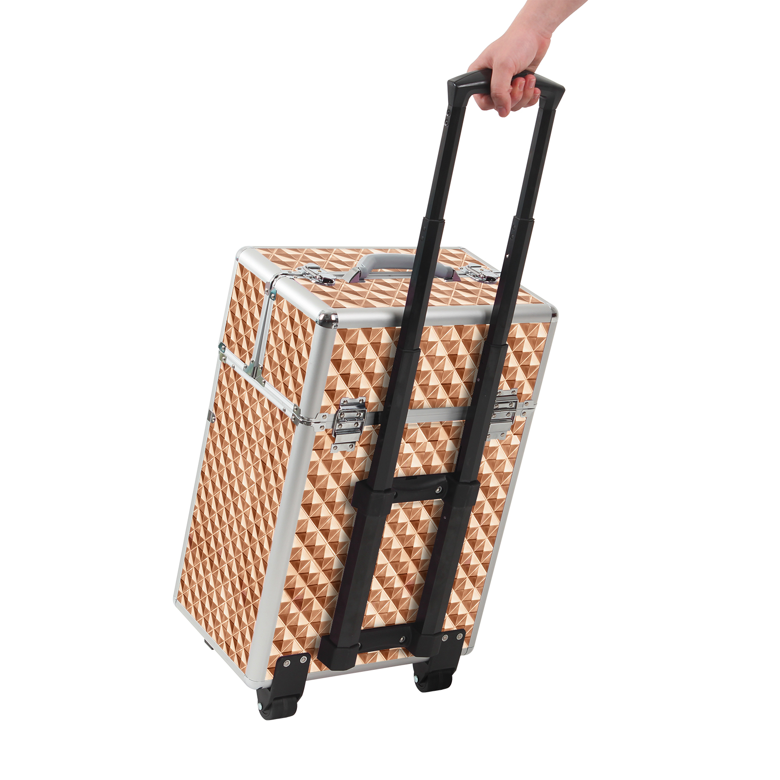 Rolling Makeup Case with Drawers, Makeup Trolley Case With Wheels Makeup Travel Case Organizer
