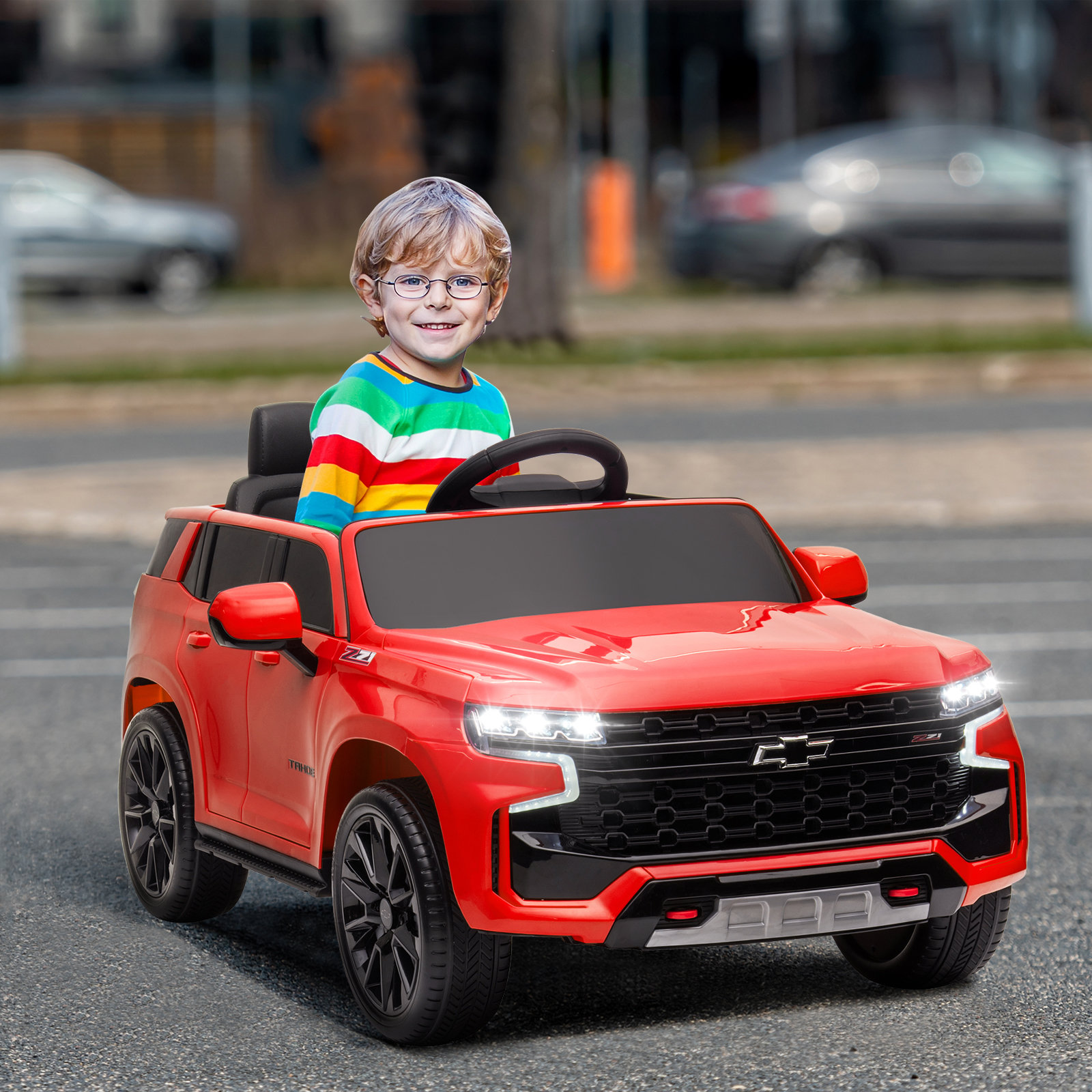 LEADZM Dual Drive 12.00V 7A.h with 2.4G Remote Control HL588 Chevrolet Tahoe SUV Red