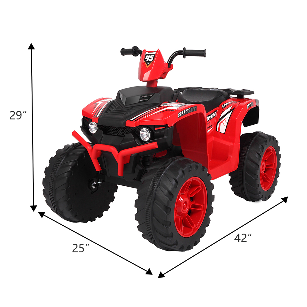 LEADZM LZ-9955 ALL Terrain Vehicle Dual Drive Battery 12V7AH*1 without Remote Control with Slow Start Black & Red