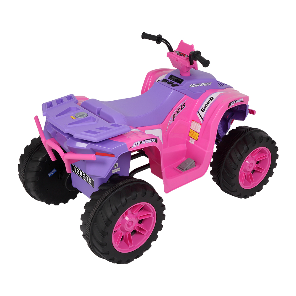 LEADZM LZ-9955 ALL Terrain Vehicle Dual Drive Battery 12V7AH*1 without Remote Control with Slow Start Pink & purple