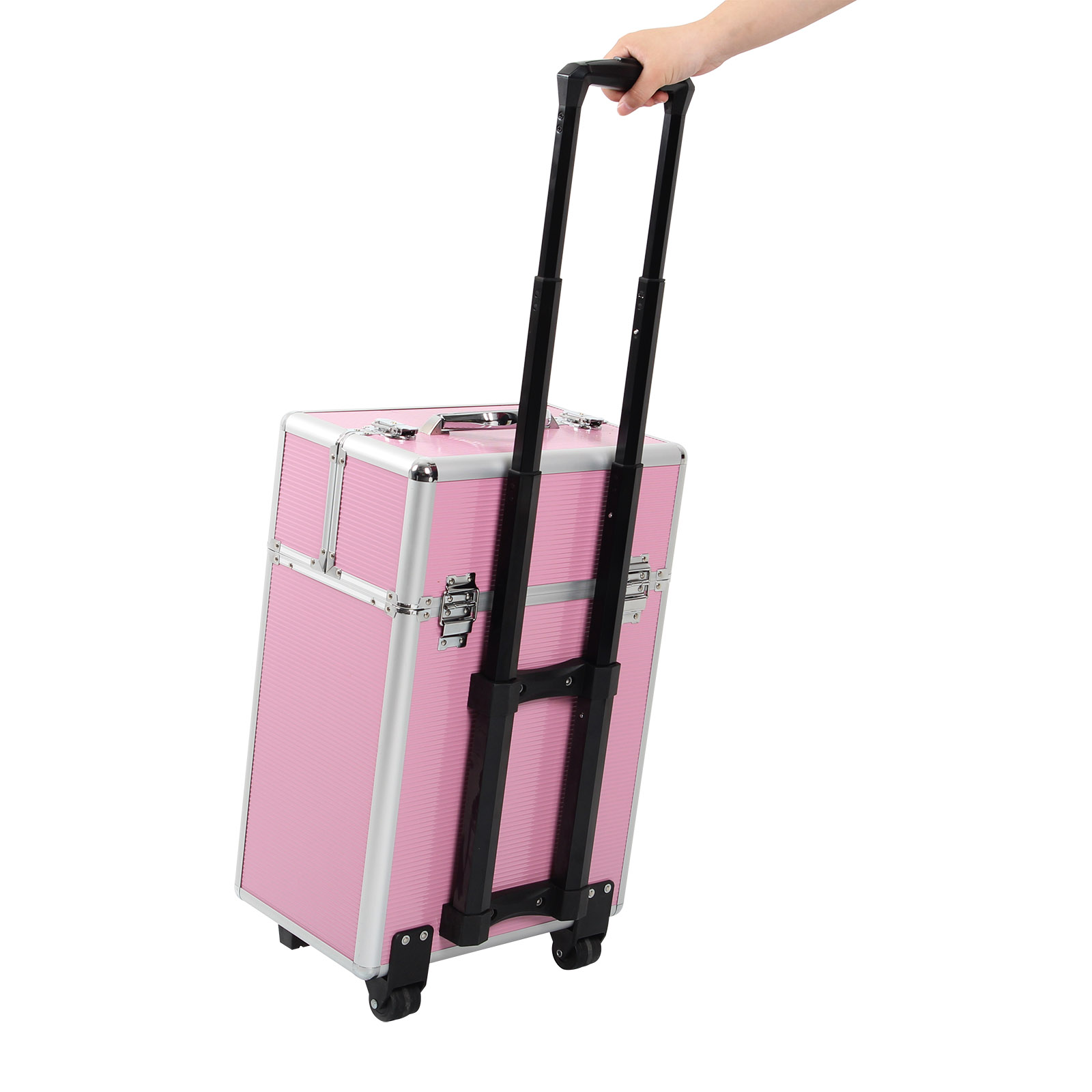 Rolling Makeup Case with Drawers, Makeup Trolley Case With Wheels Makeup Travel Case Organizer