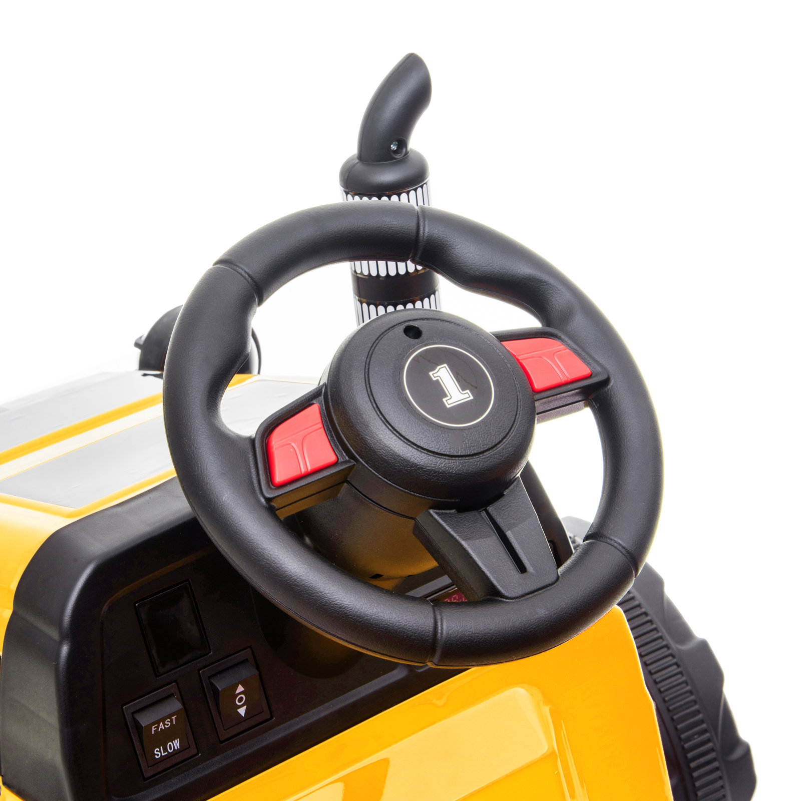 Toy Tractor with Trailer,3-Gear-Shift Ground Loader Ride On with LED Lights