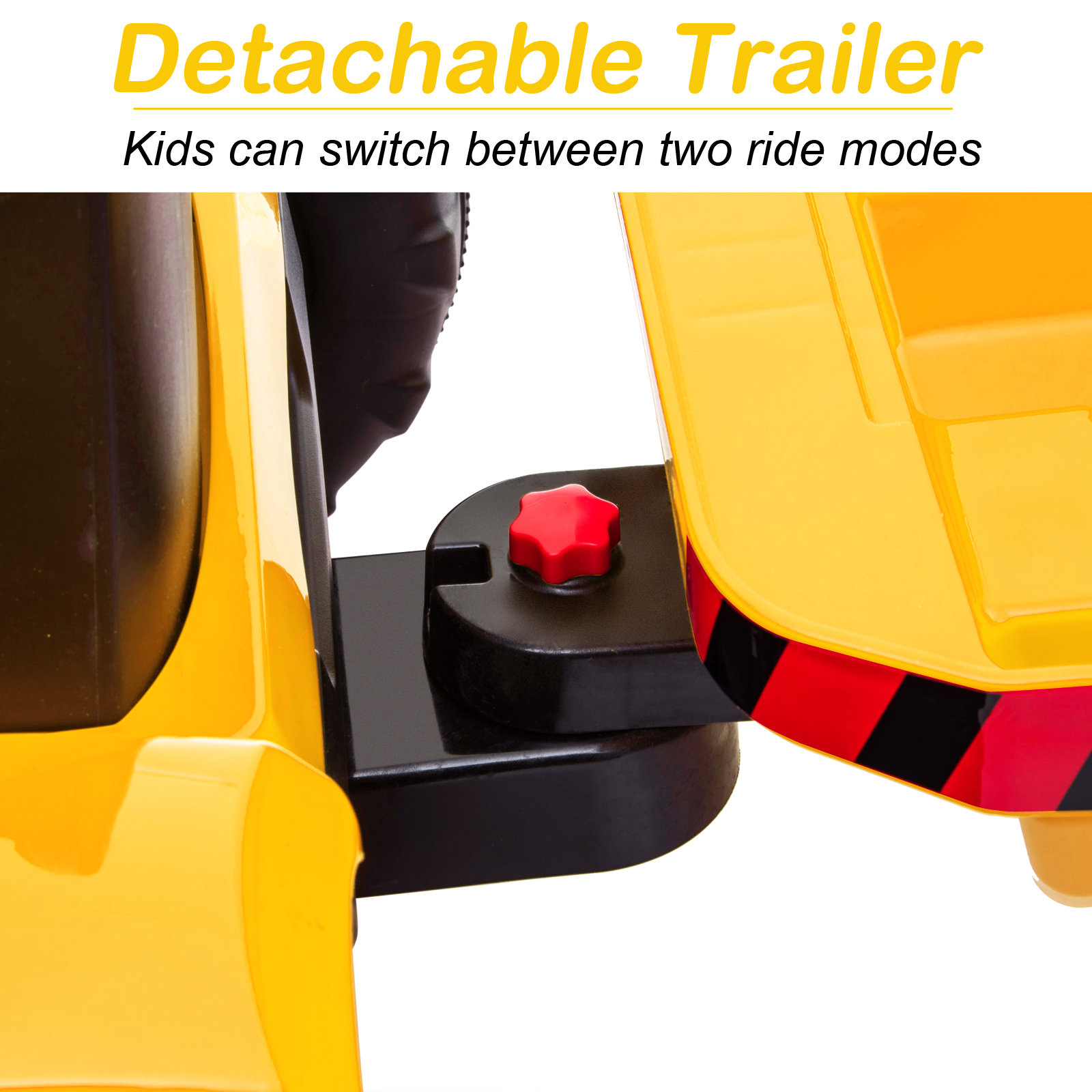 Toy Tractor with Trailer,3-Gear-Shift Ground Loader Ride On with LED Lights