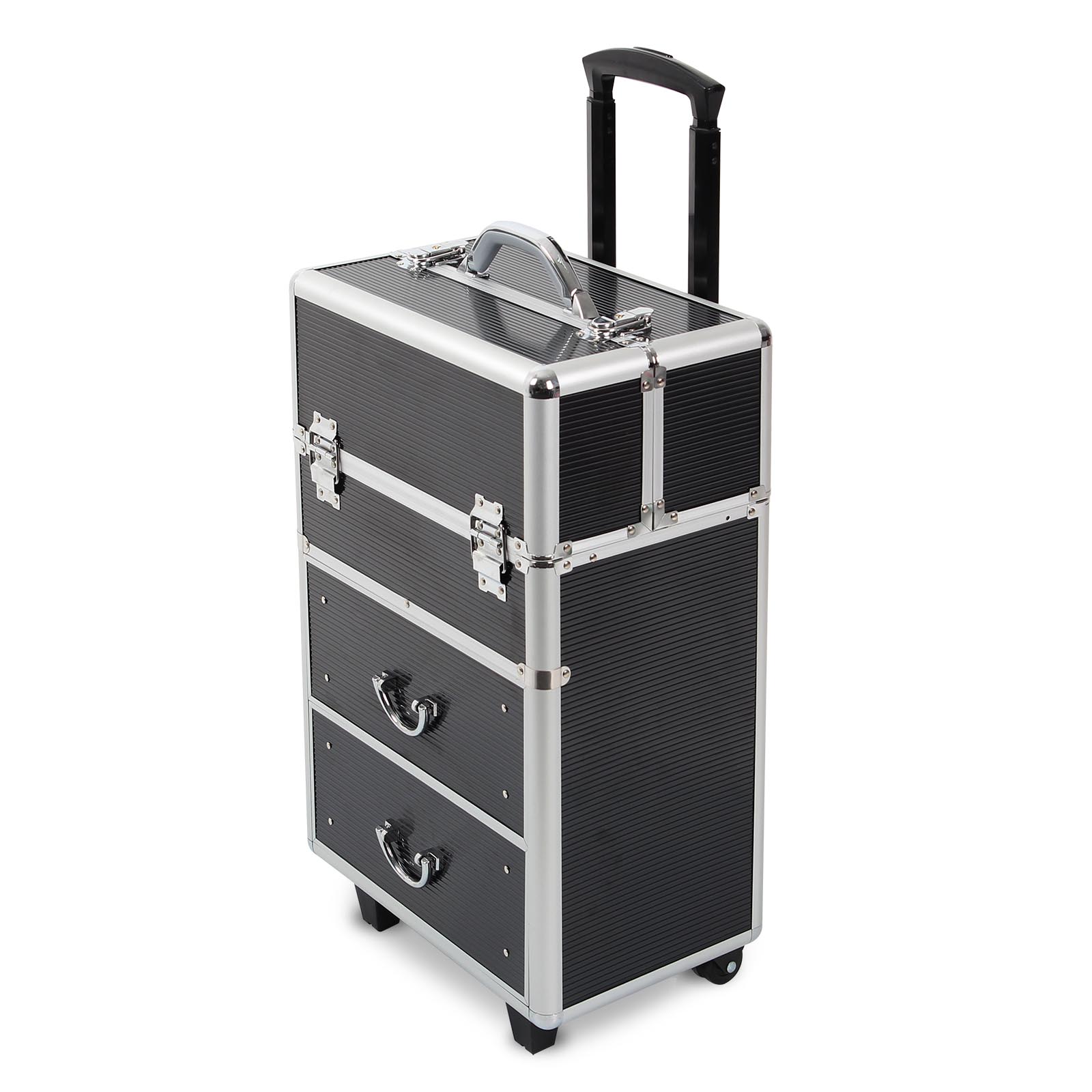 Rolling Makeup Case with Drawers, Makeup Trolley Case With Wheels Makeup Travel Case Organizer