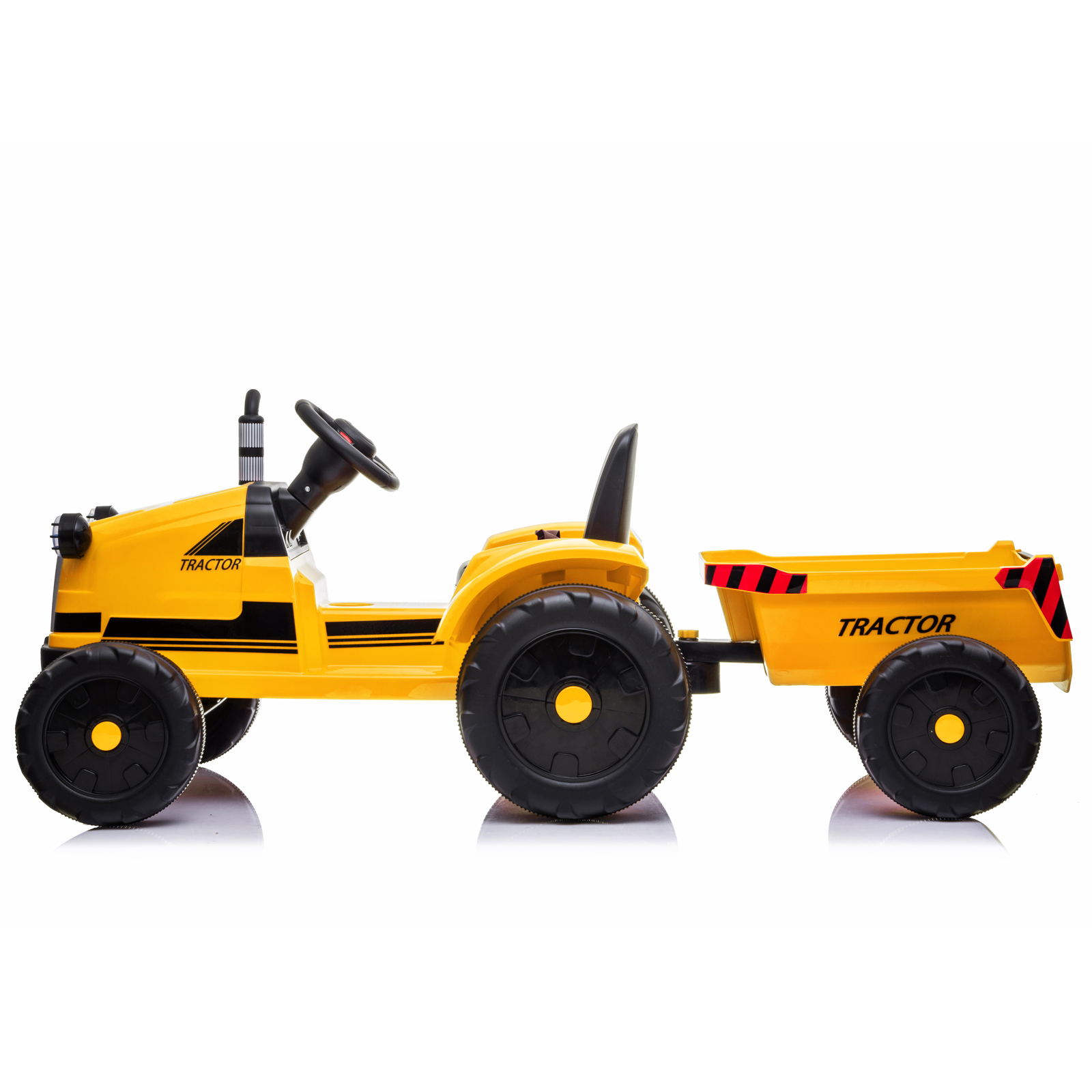 Toy Tractor with Trailer,3-Gear-Shift Ground Loader Ride On with LED Lights