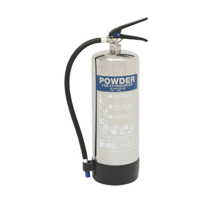 Firechief ELITE 6kg Powder Stainless Steel Extinguisher