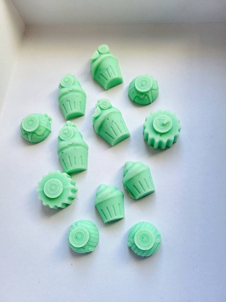 Homemade 14 Peppermint wax melts and a jar, sweet shapes by Carol's Candles and gifts